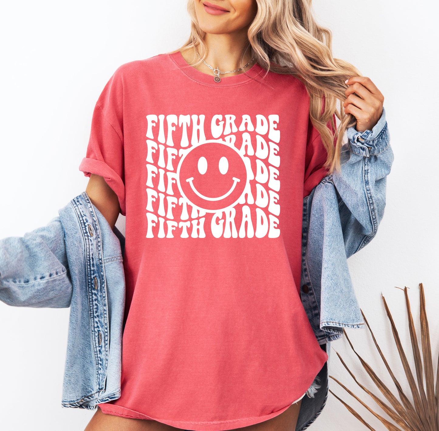 Retro Wave Fifth Grade Teacher Shirt | Comfort Colors Vintage Style Teacher Shirt