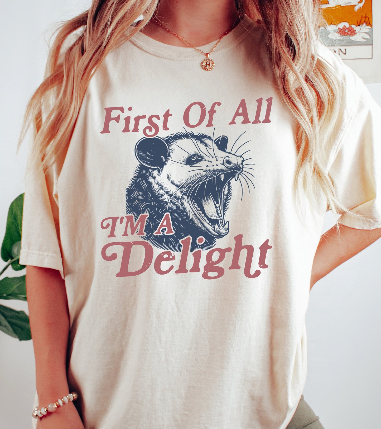 First Of All I'm A Delight Shirt | Comfort Colors Vintage Style Funny Sarcastic Shirt