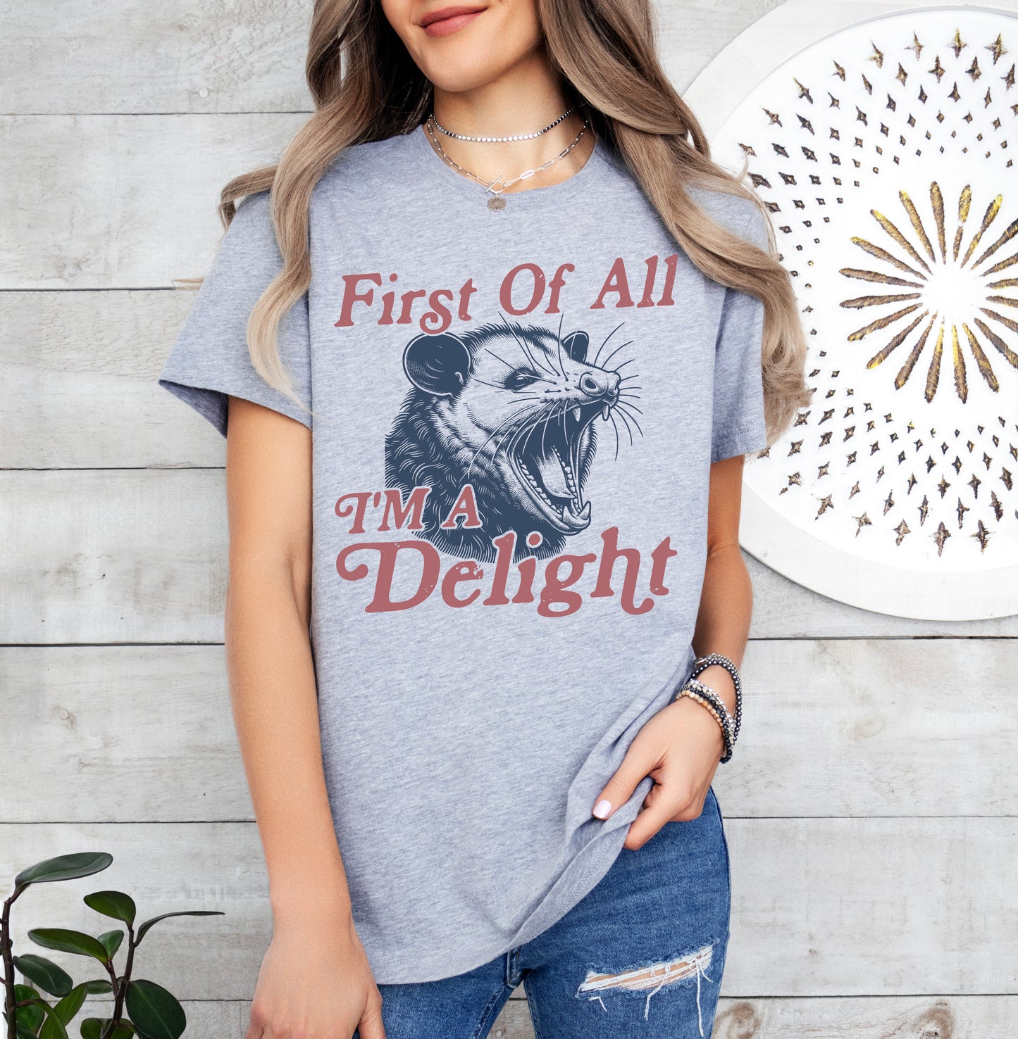 First Of All I'm A Delight Shirt | Funny Sarcastic Shirt | Light Garment