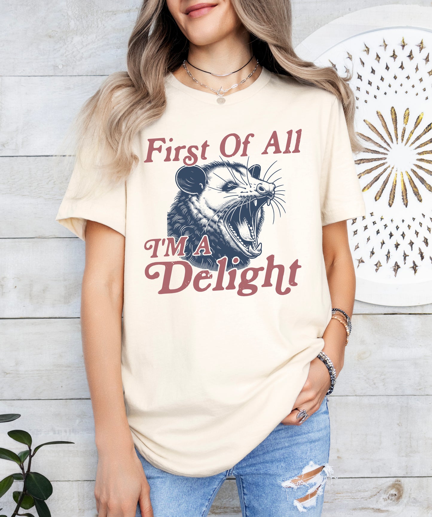 First Of All I'm A Delight Shirt | Funny Sarcastic Shirt | Light Garment