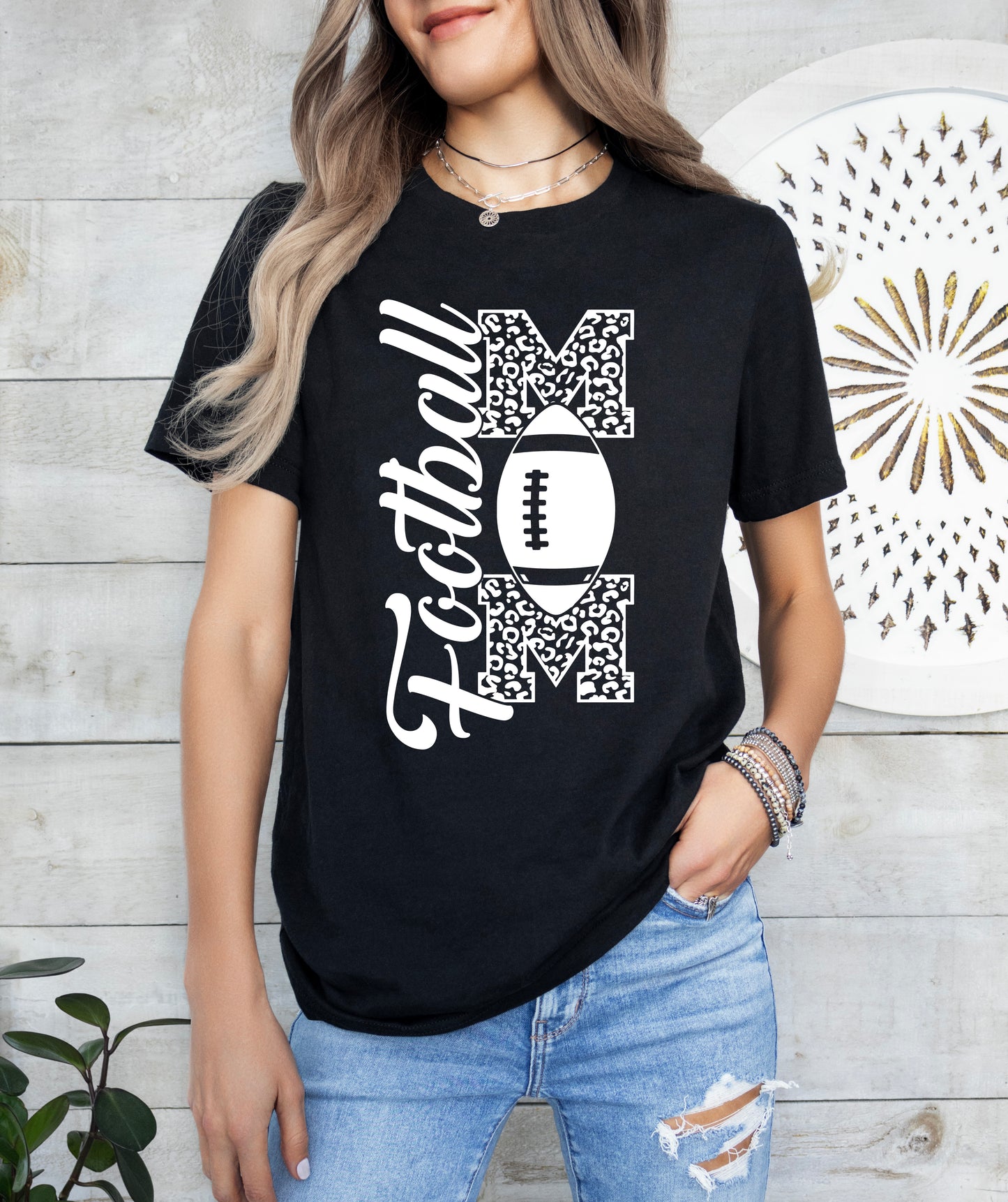 Football Mom Vertical Print Shirt | Mom Shirt