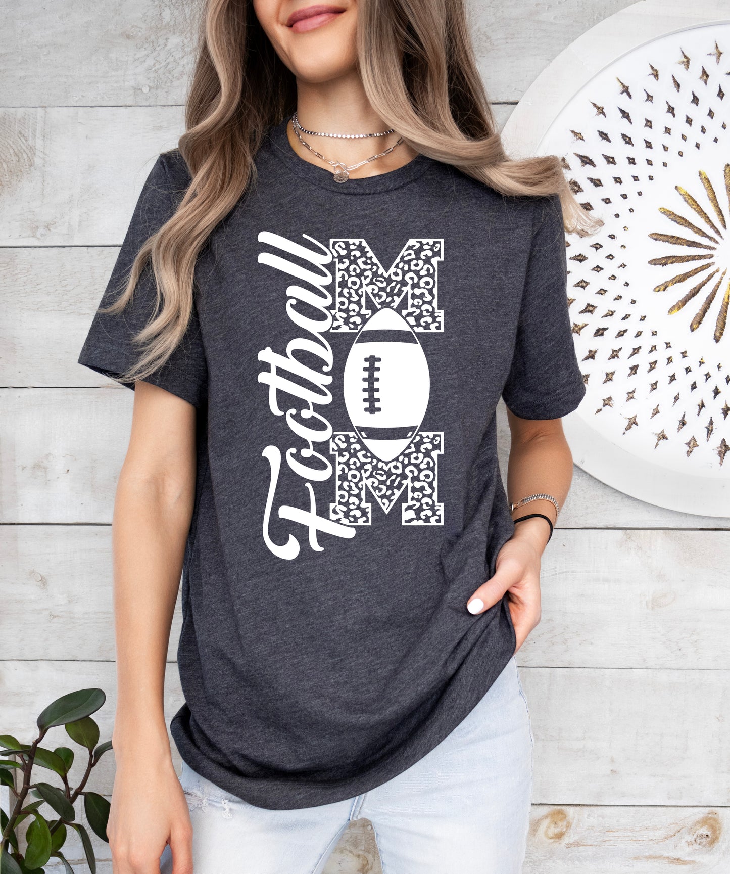 Football Mom Vertical Print Shirt | Mom Shirt