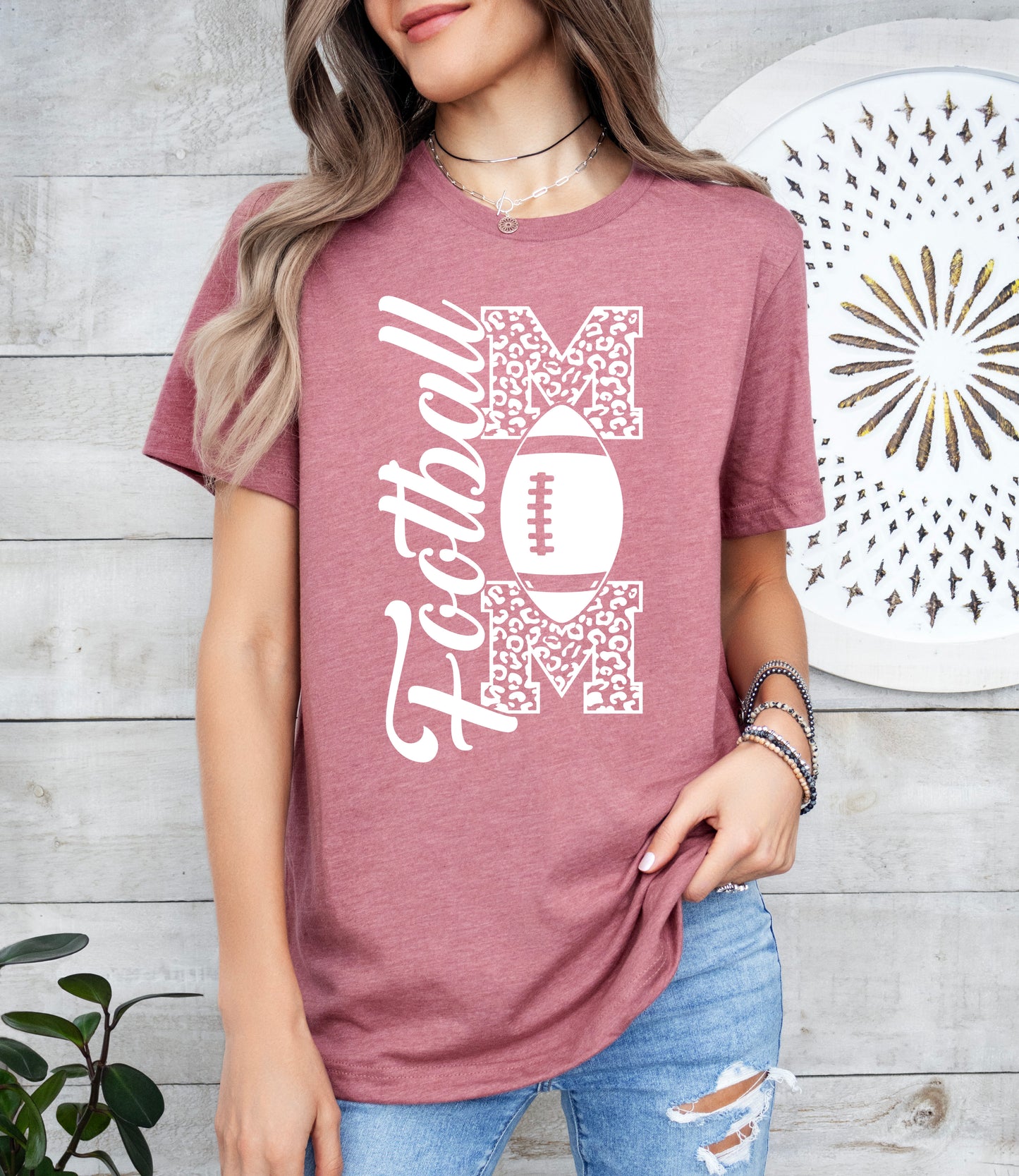 Football Mom Vertical Print Shirt | Mom Shirt