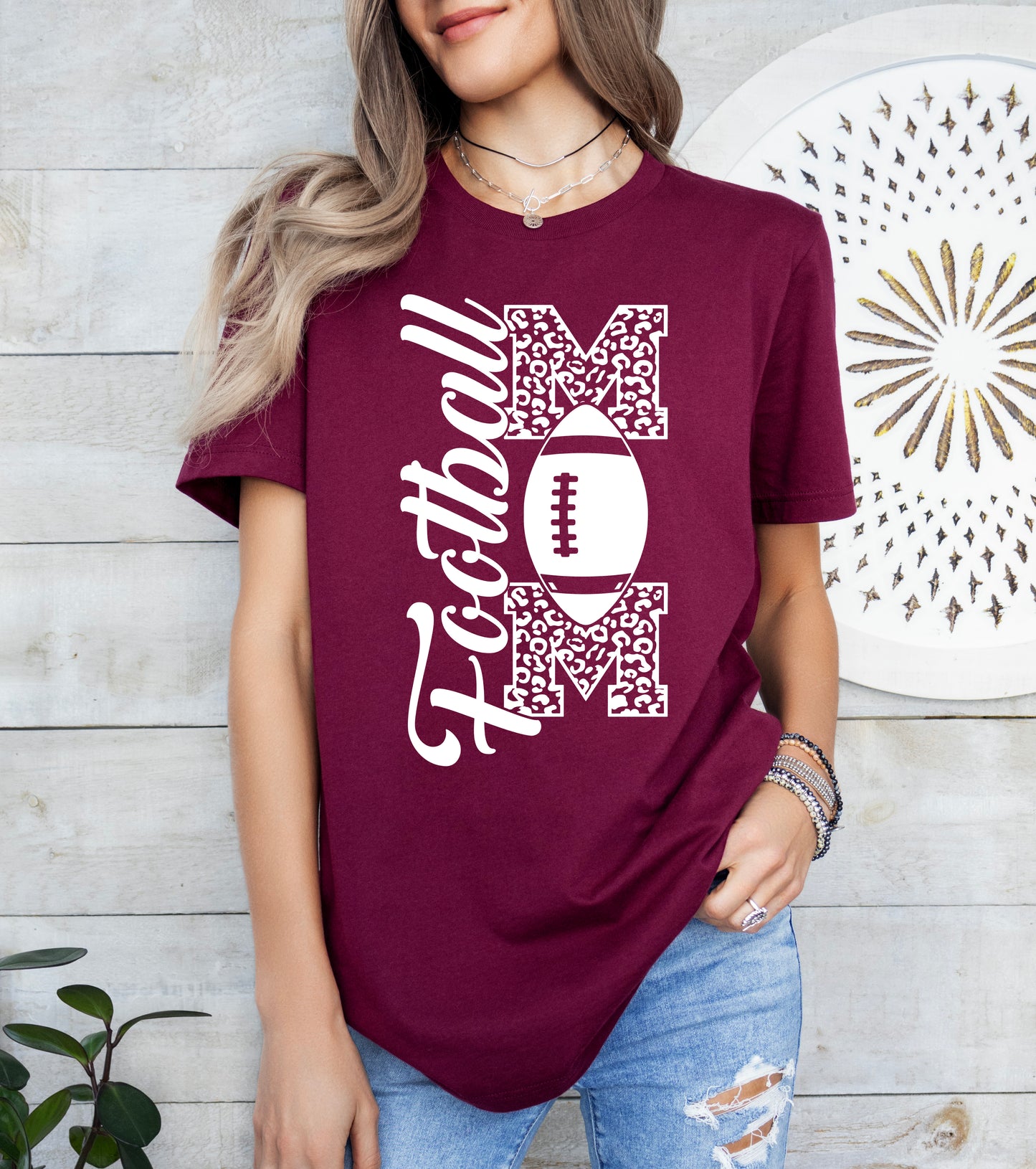 Football Mom Vertical Print Shirt | Mom Shirt