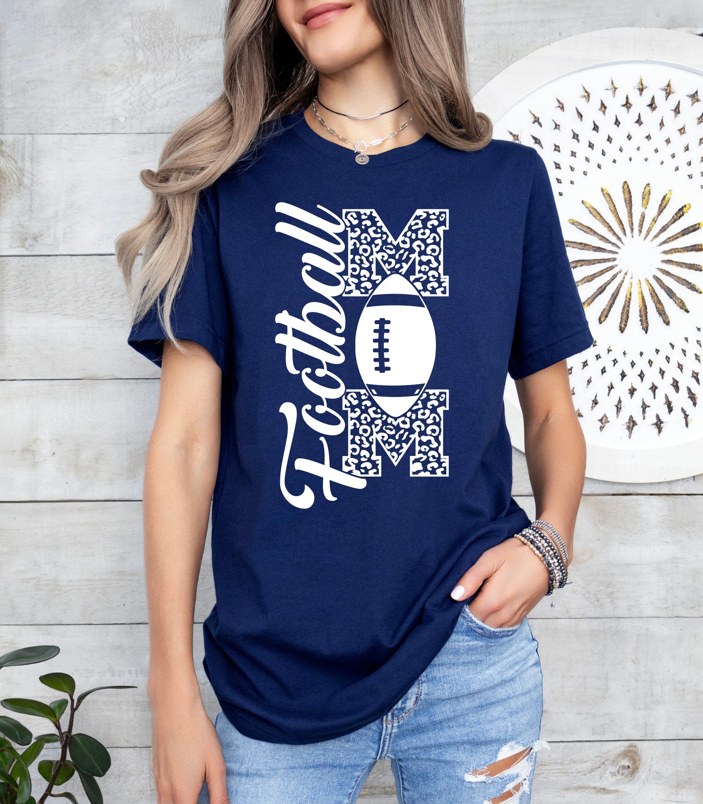 Football Mom Vertical Print Shirt | Mom Shirt