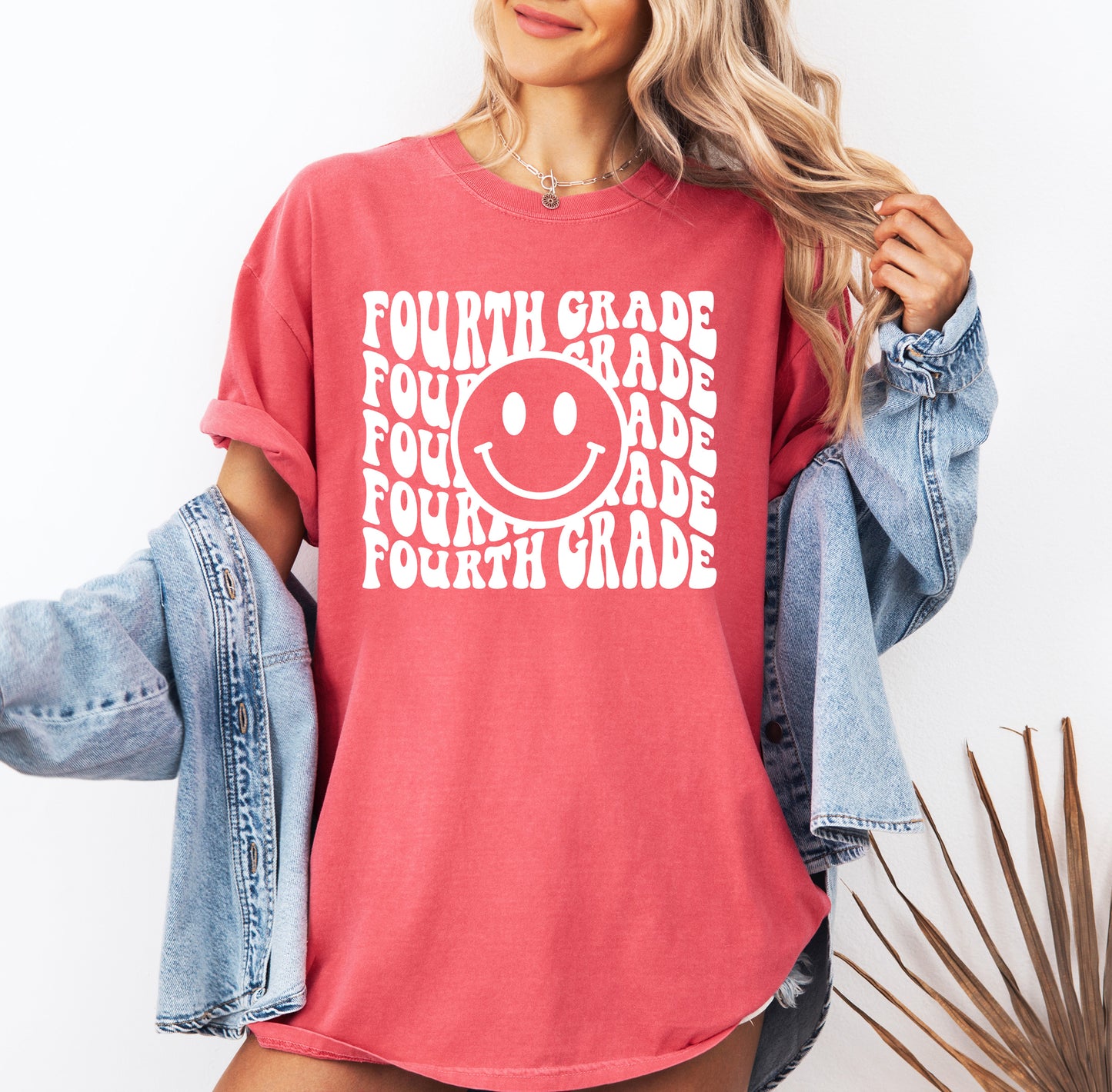 Retro Wave Fourth Grade Teacher Shirt | Comfort Colors Vintage Style Teacher Shirt