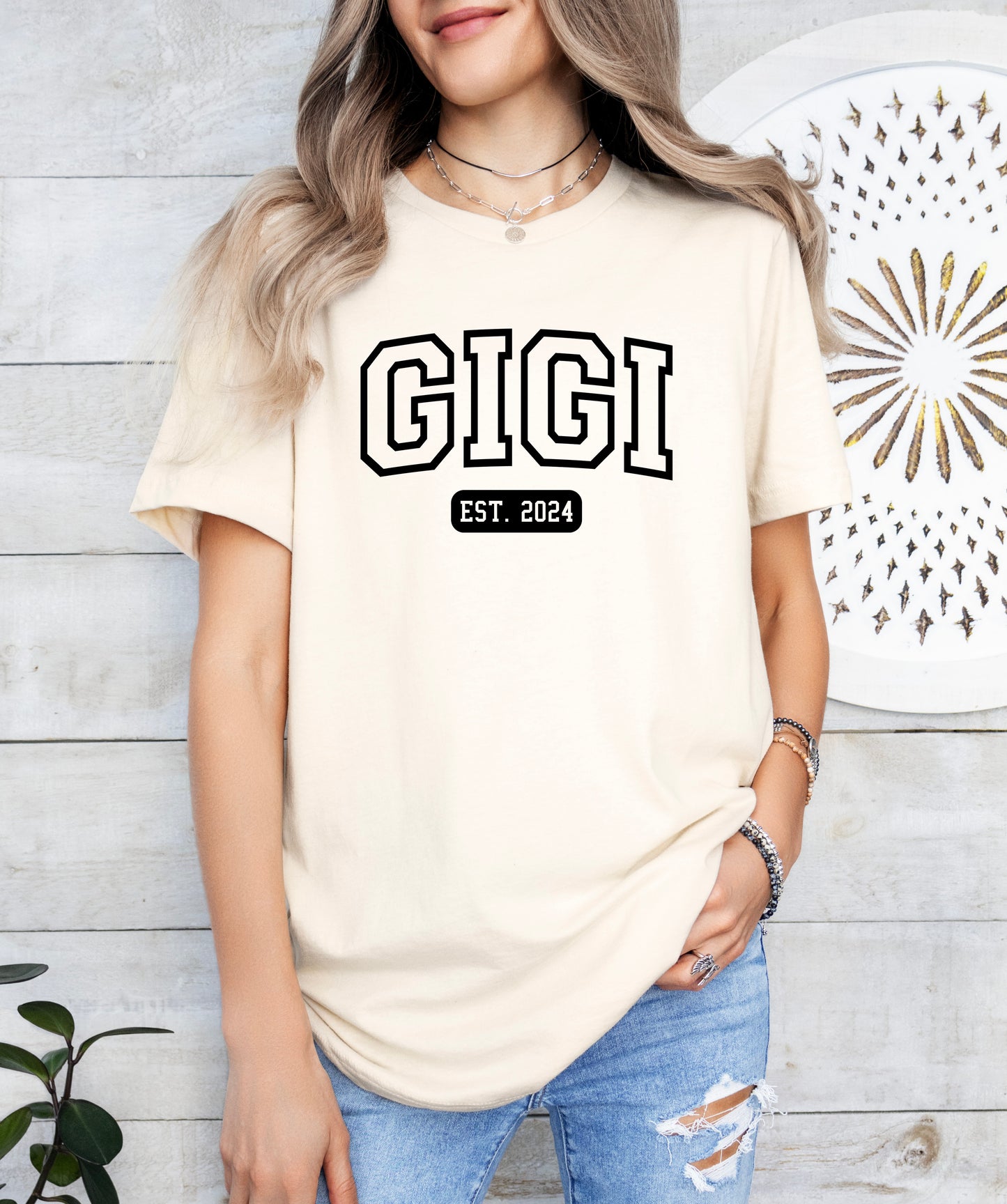 Custom University Style Gigi Shirt | Light Garment