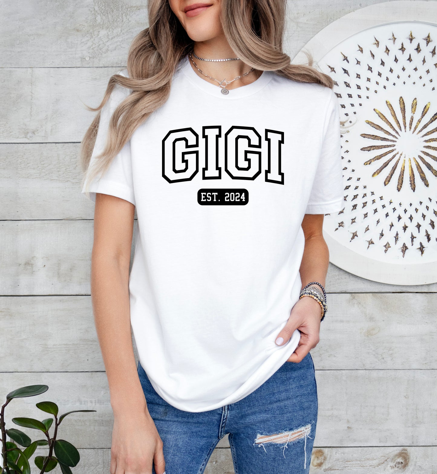 Custom University Style Gigi Shirt | Light Garment