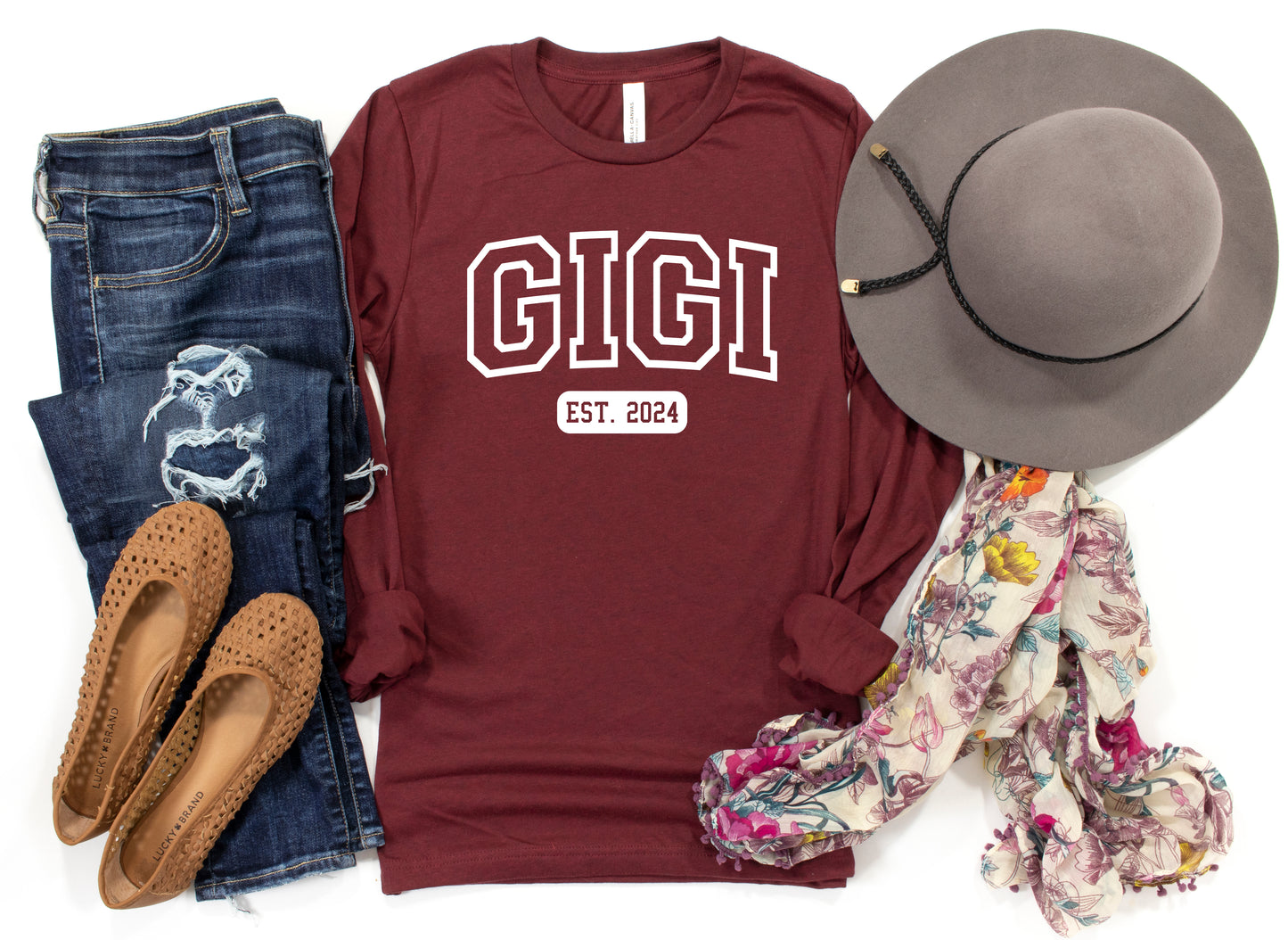 Custom University Style Gigi Shirt Long Sleeve | Long Sleeve Gigi Shirt