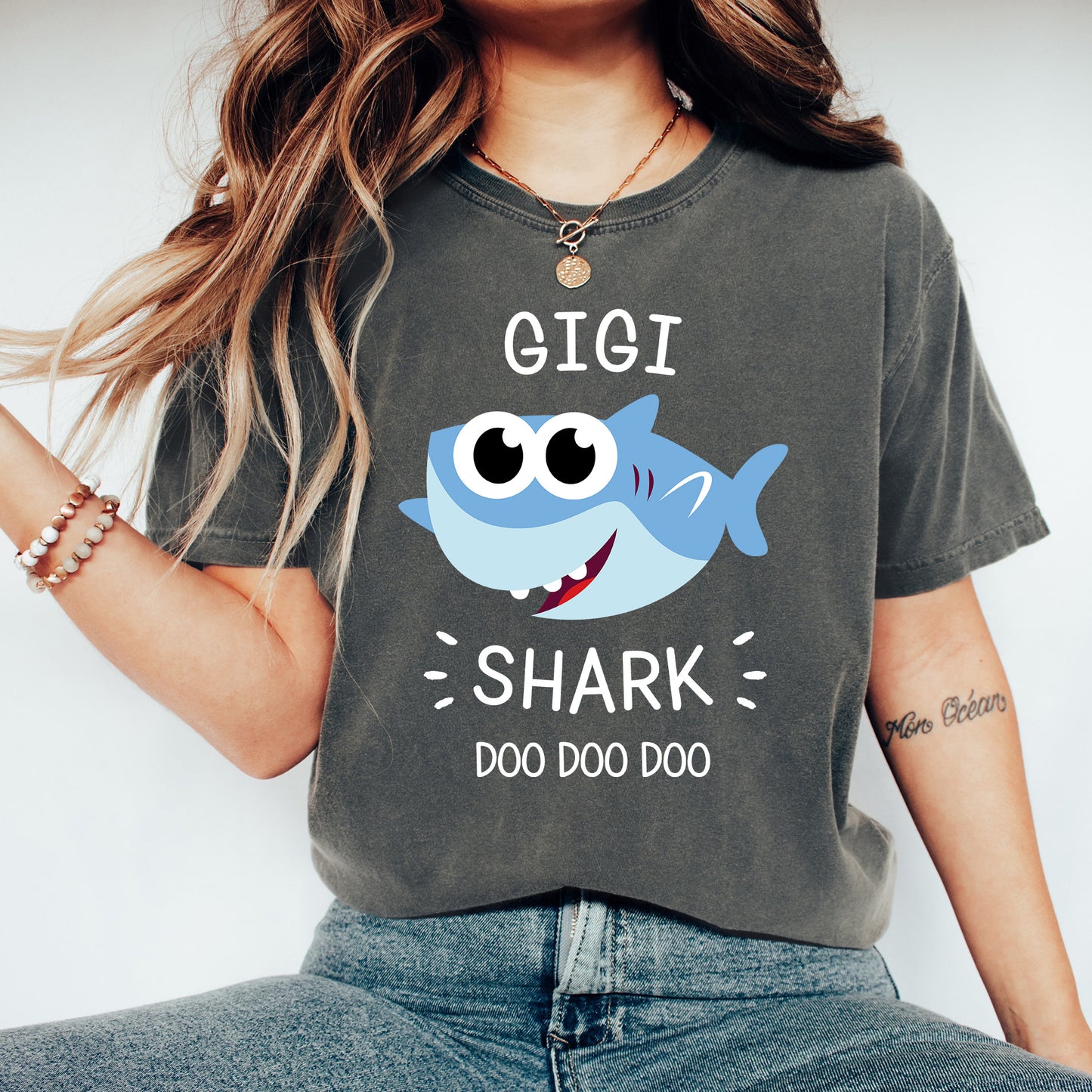 Gigi Shark Shirt | Comfort Colors Vintage Style Gigi Shirt