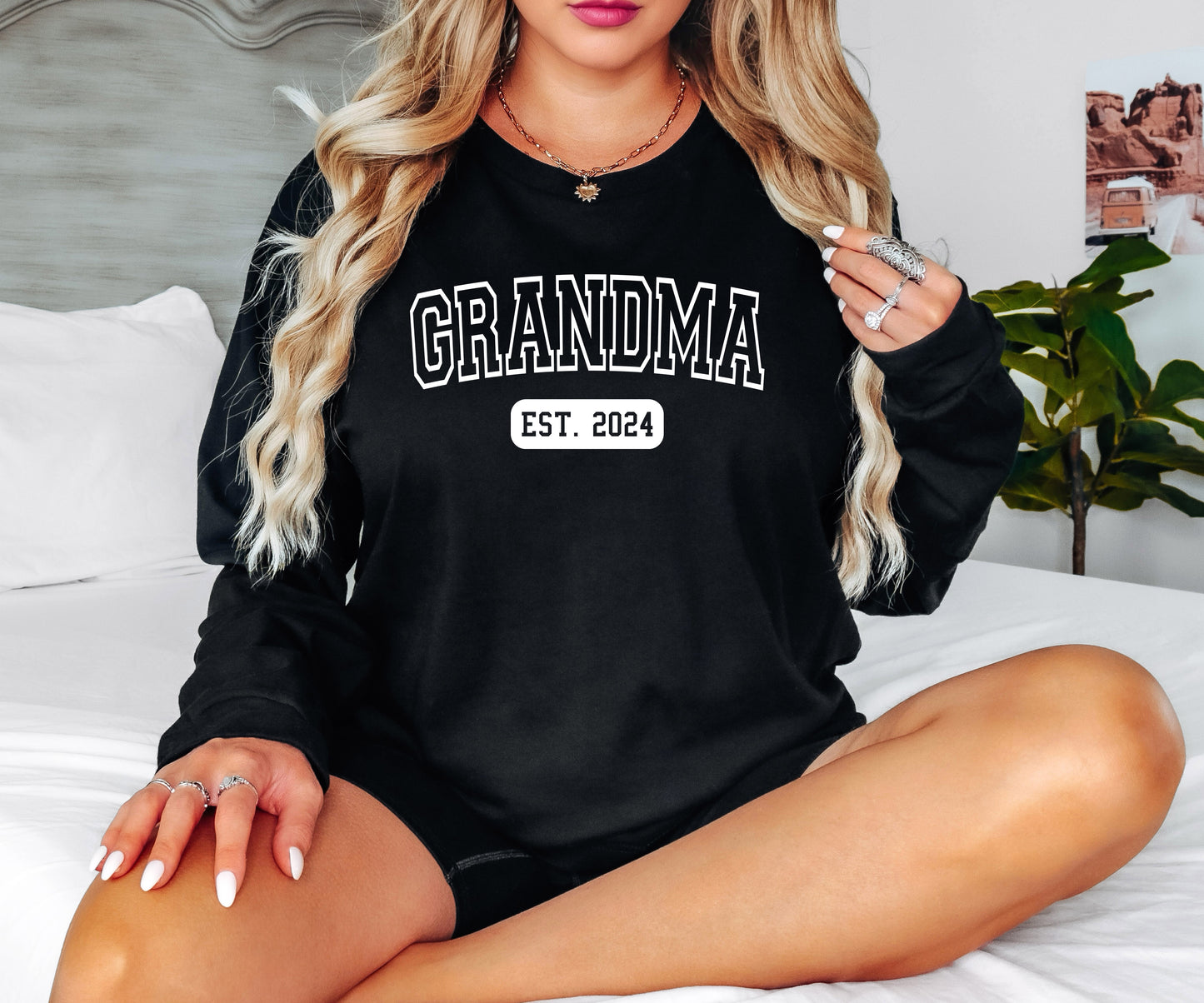Custom Grandma University Style Shirt Long Sleeve | Long Sleeve Grandma Shirt