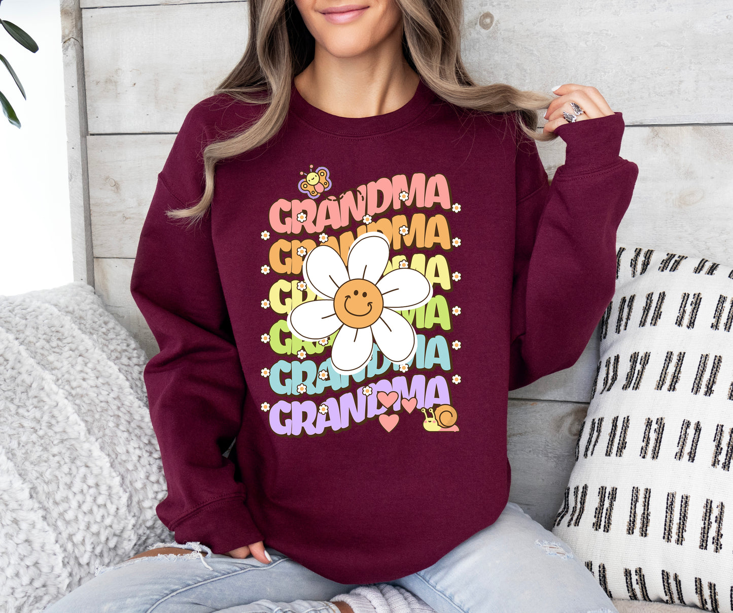 Grandma Retro Daisy Sweatshirt | Grandma Sweatshirt