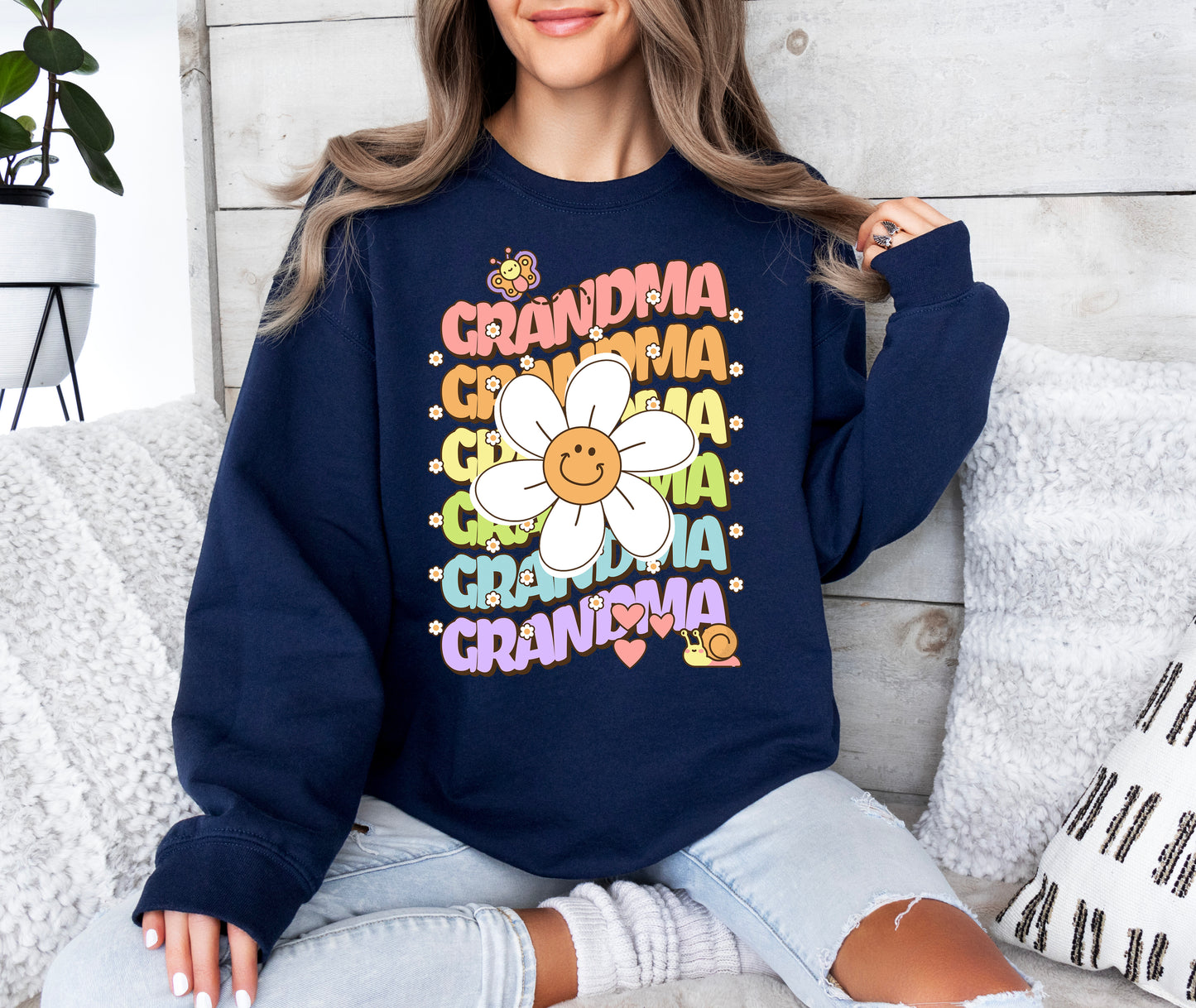 Grandma Retro Daisy Sweatshirt | Grandma Sweatshirt