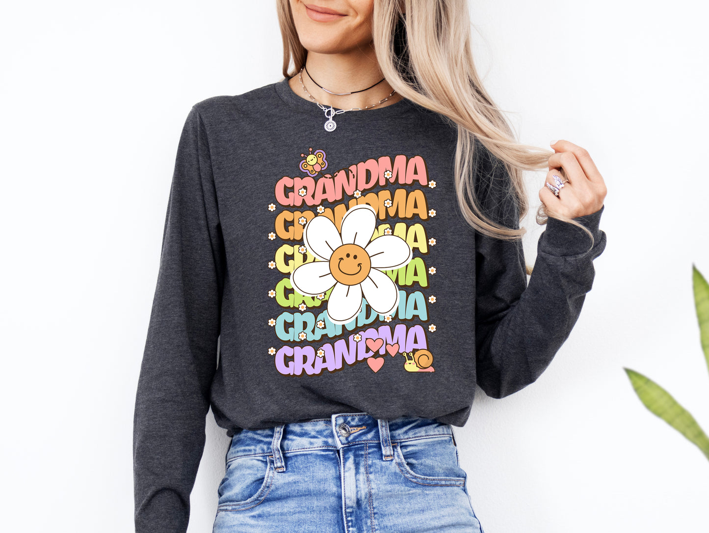 Grandma Retro Daisy Shirt Long Sleeve | Long Sleeve Grandma Shirt