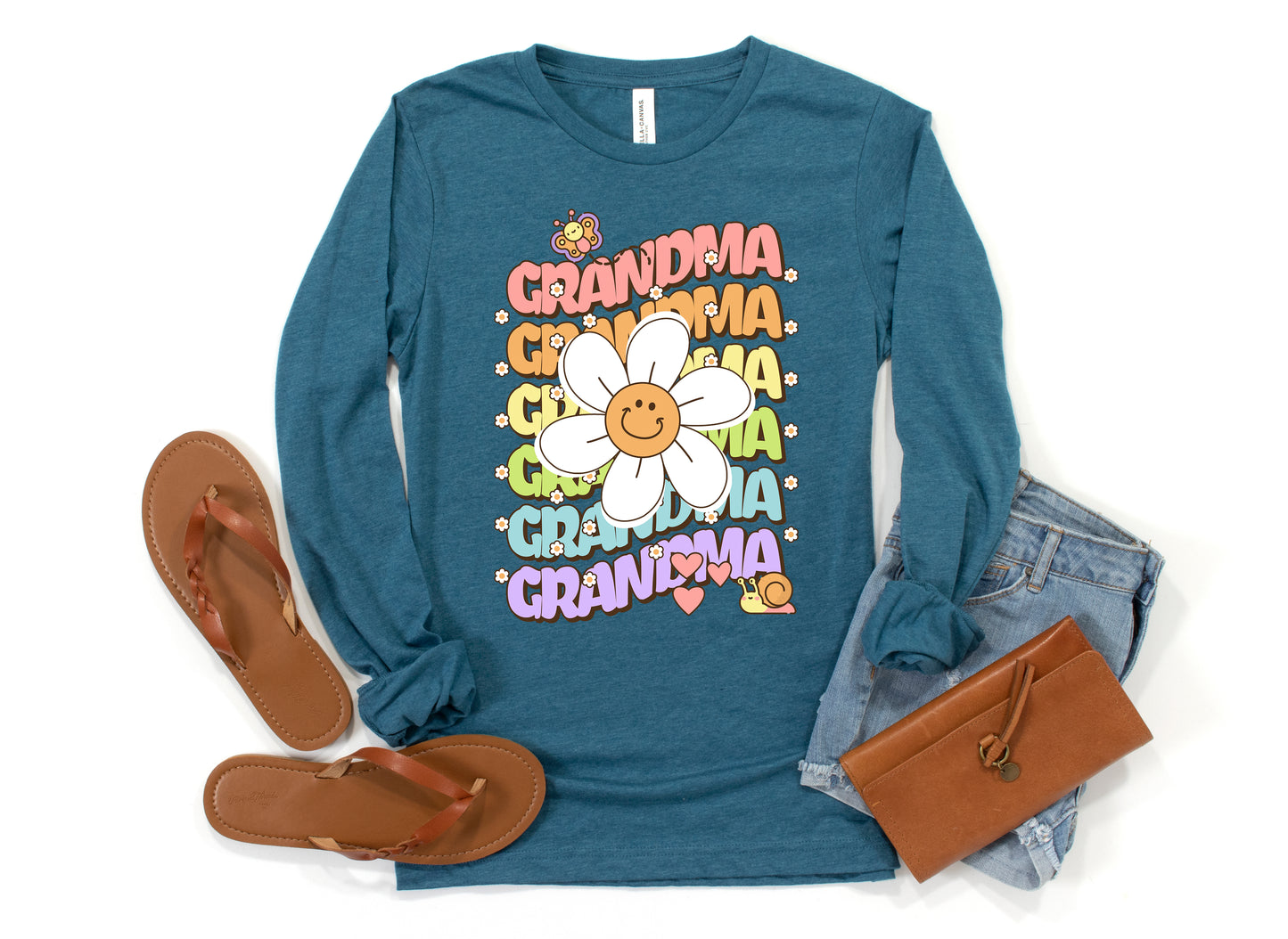 Grandma Retro Daisy Shirt Long Sleeve | Long Sleeve Grandma Shirt