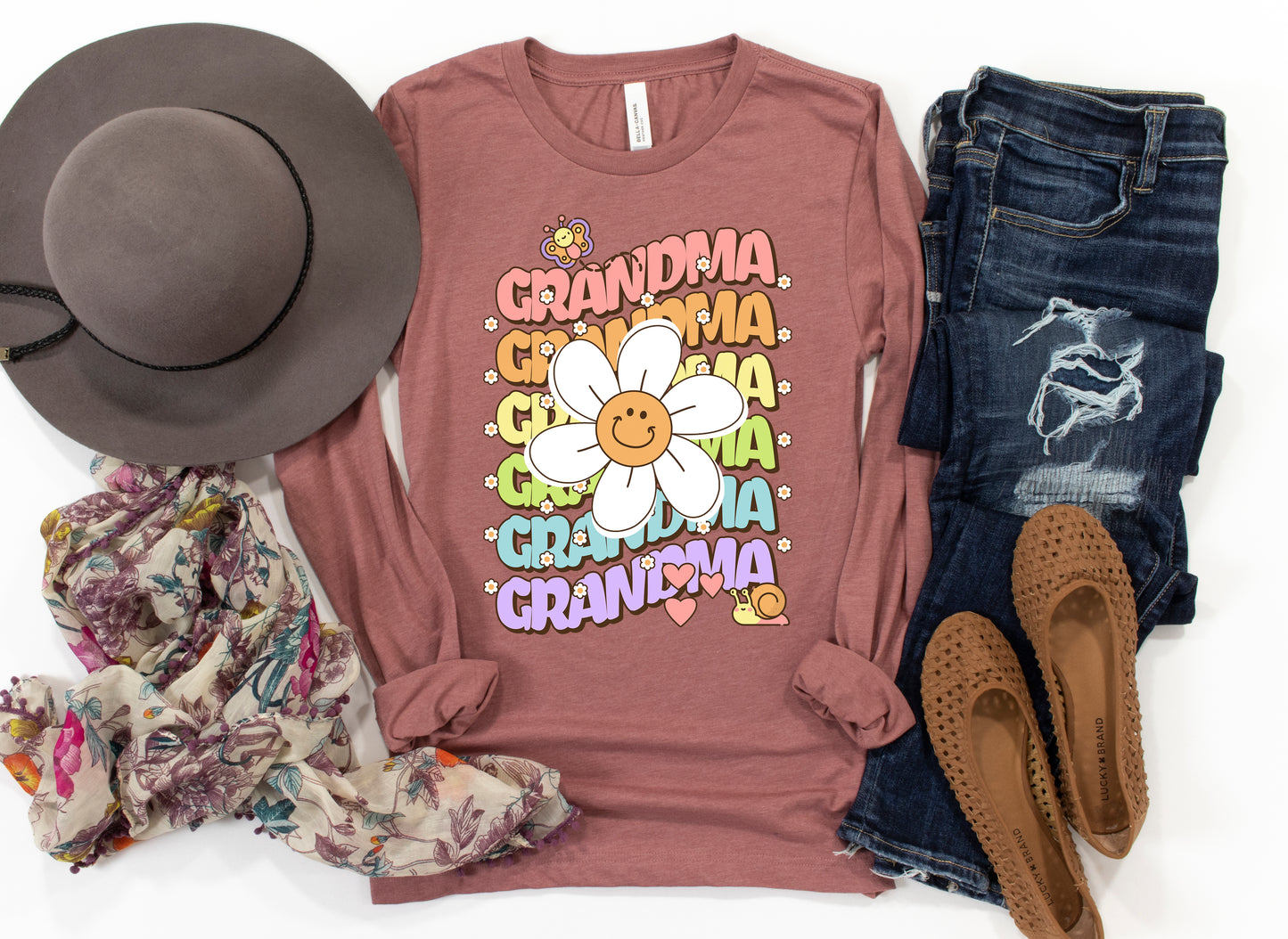 Grandma Retro Daisy Shirt Long Sleeve | Long Sleeve Grandma Shirt
