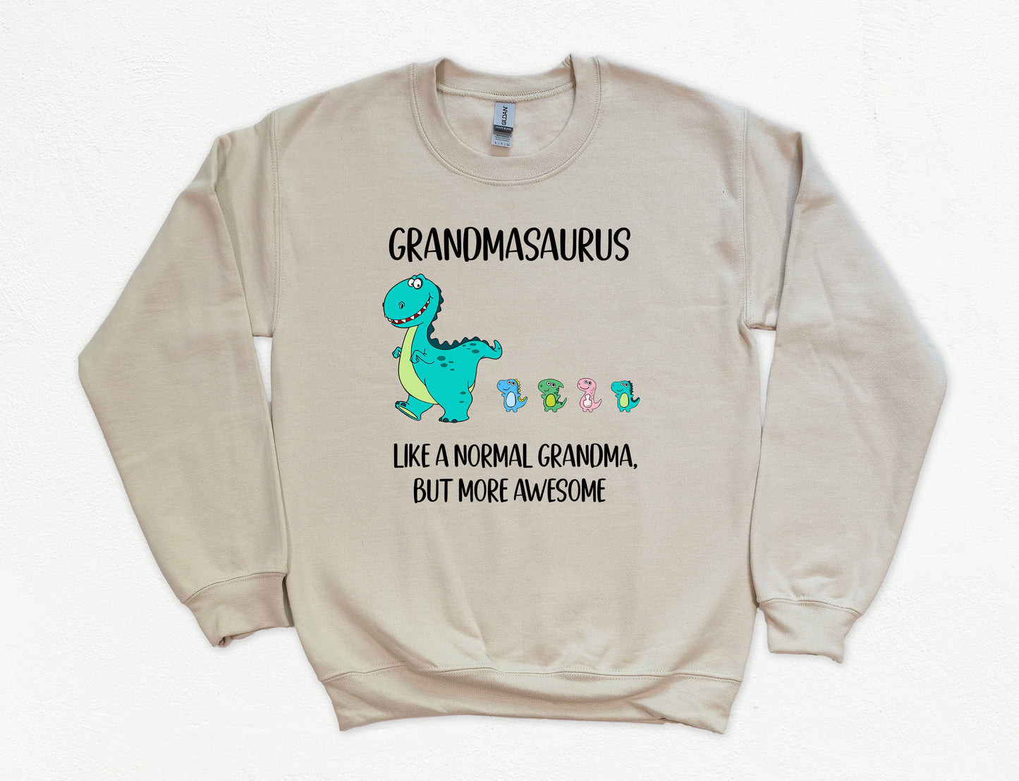 Custom Grandmasaurus With Little Dino Followers Sweatshirt | Grandma Sweatshirt