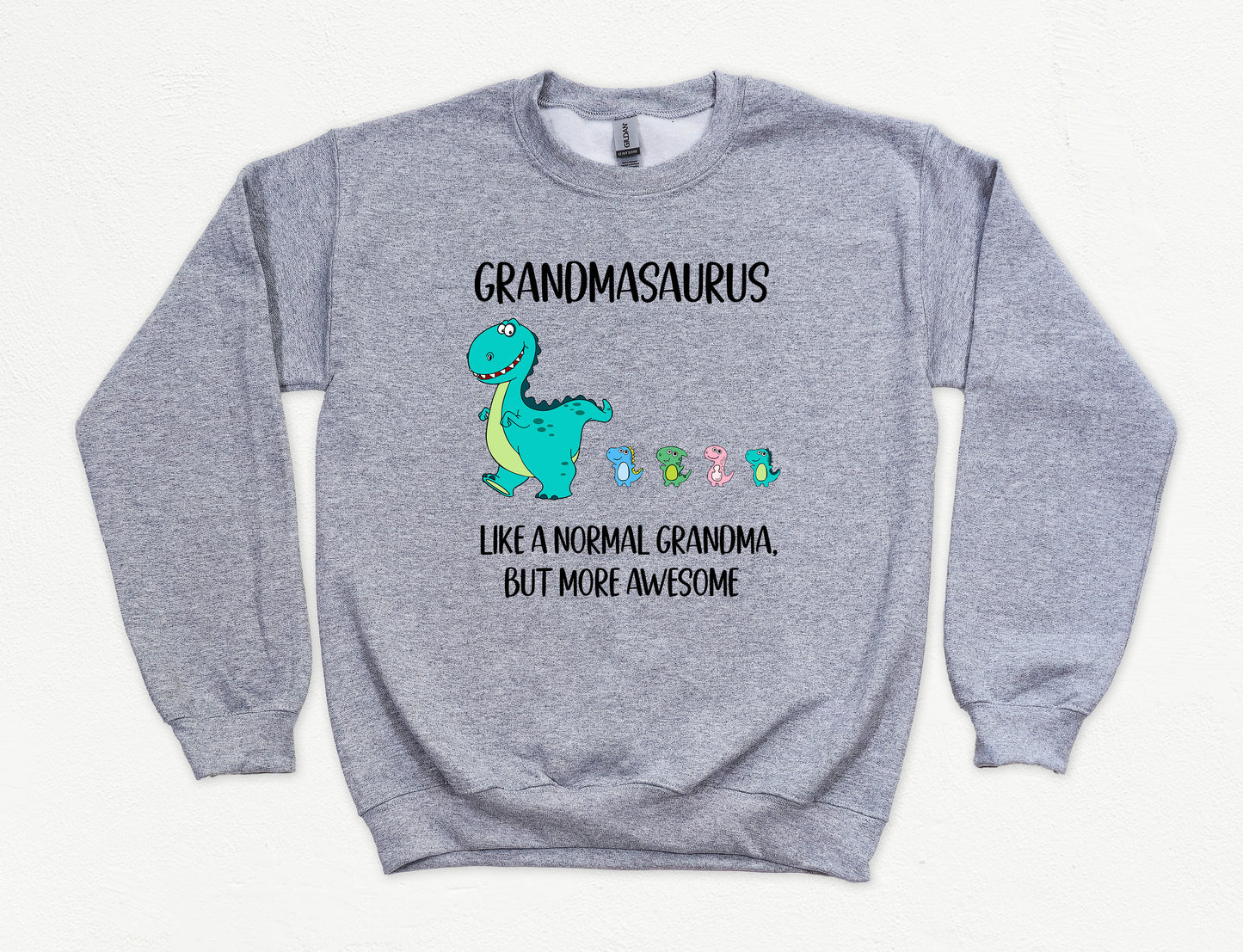 Custom Grandmasaurus With Little Dino Followers Sweatshirt | Grandma Sweatshirt