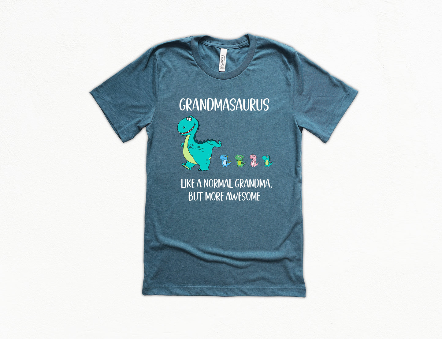 Custom Grandmasaurus Shirt With Little Dino Followers | Grandma Shirt