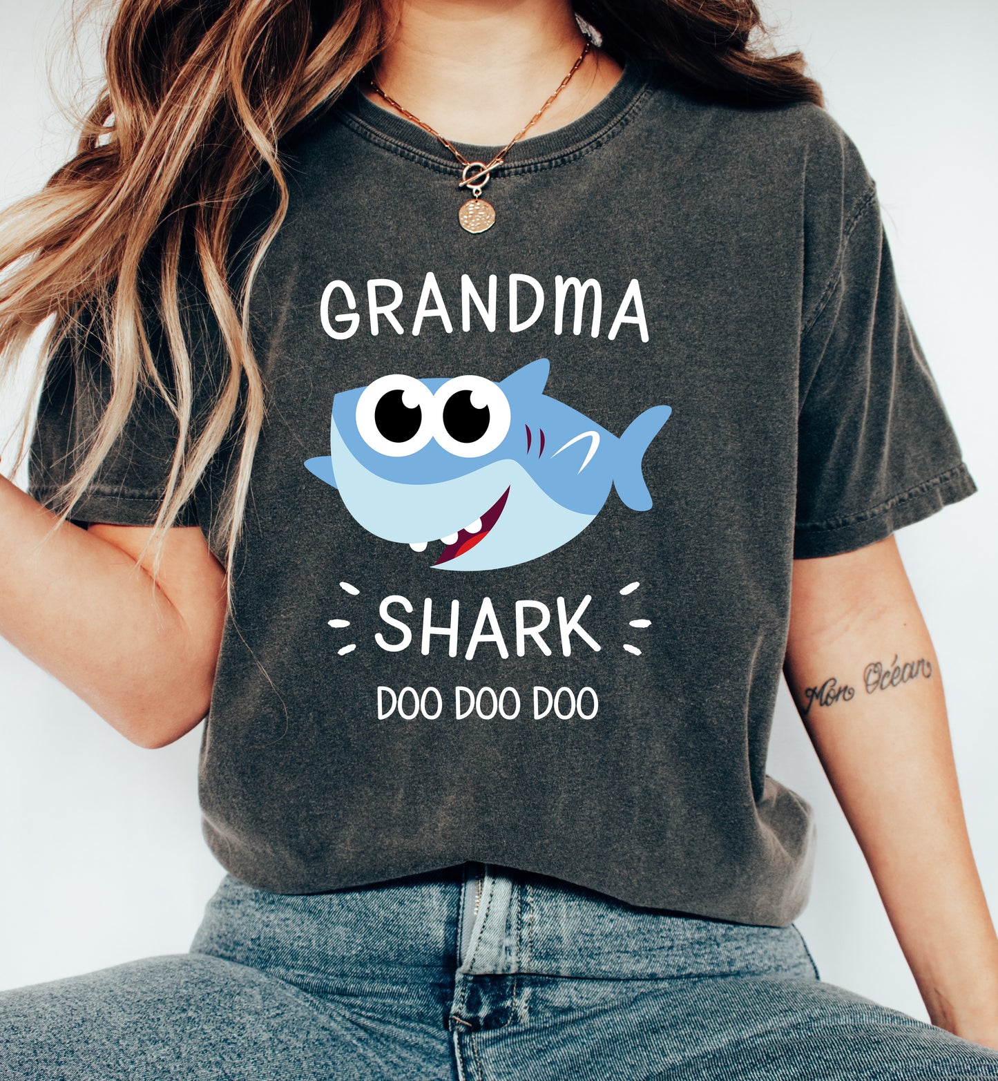Grandma Shark Shirt | Comfort Colors Vintage Style Grandma Shirt