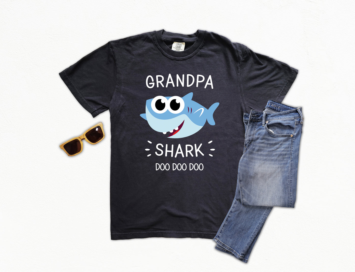 Grandpa Shark Shirt | Comfort Colors Vintage Style Grandpa Shirt