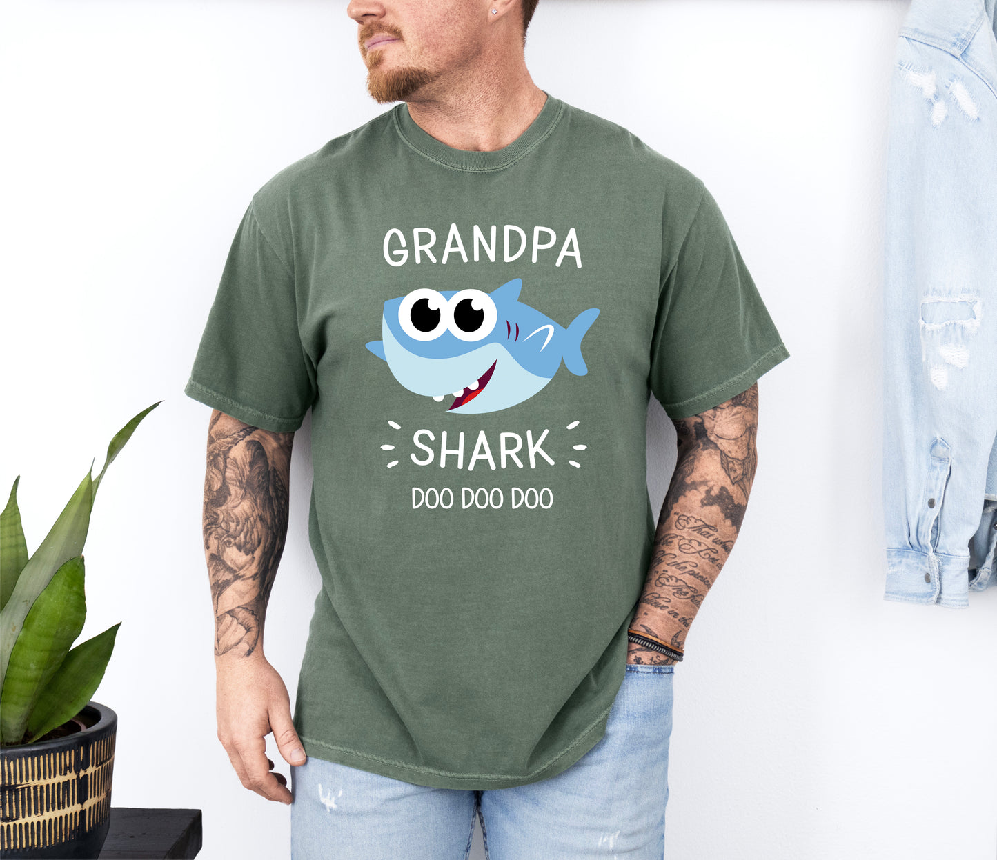 Grandpa Shark Shirt | Comfort Colors Vintage Style Grandpa Shirt