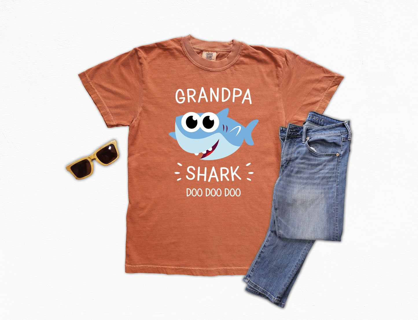 Grandpa Shark Shirt | Comfort Colors Vintage Style Grandpa Shirt