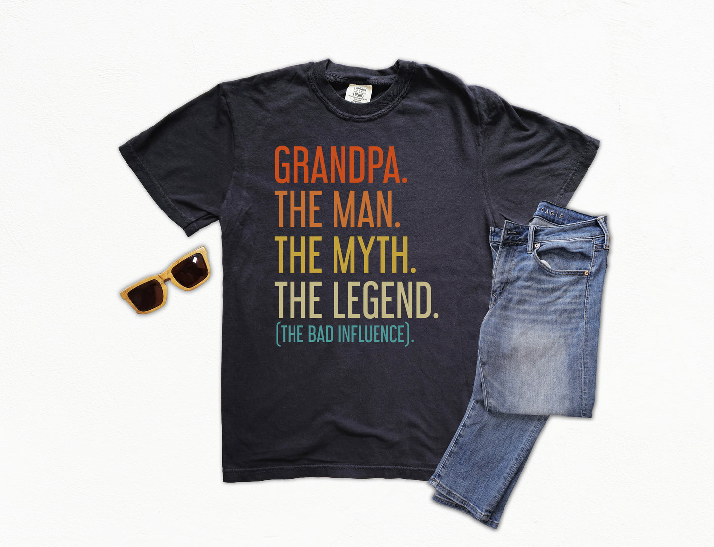 Grandpa The Man The Myth The Legend Shirt | Comfort Colors Vintage Style Grandpa Shirt