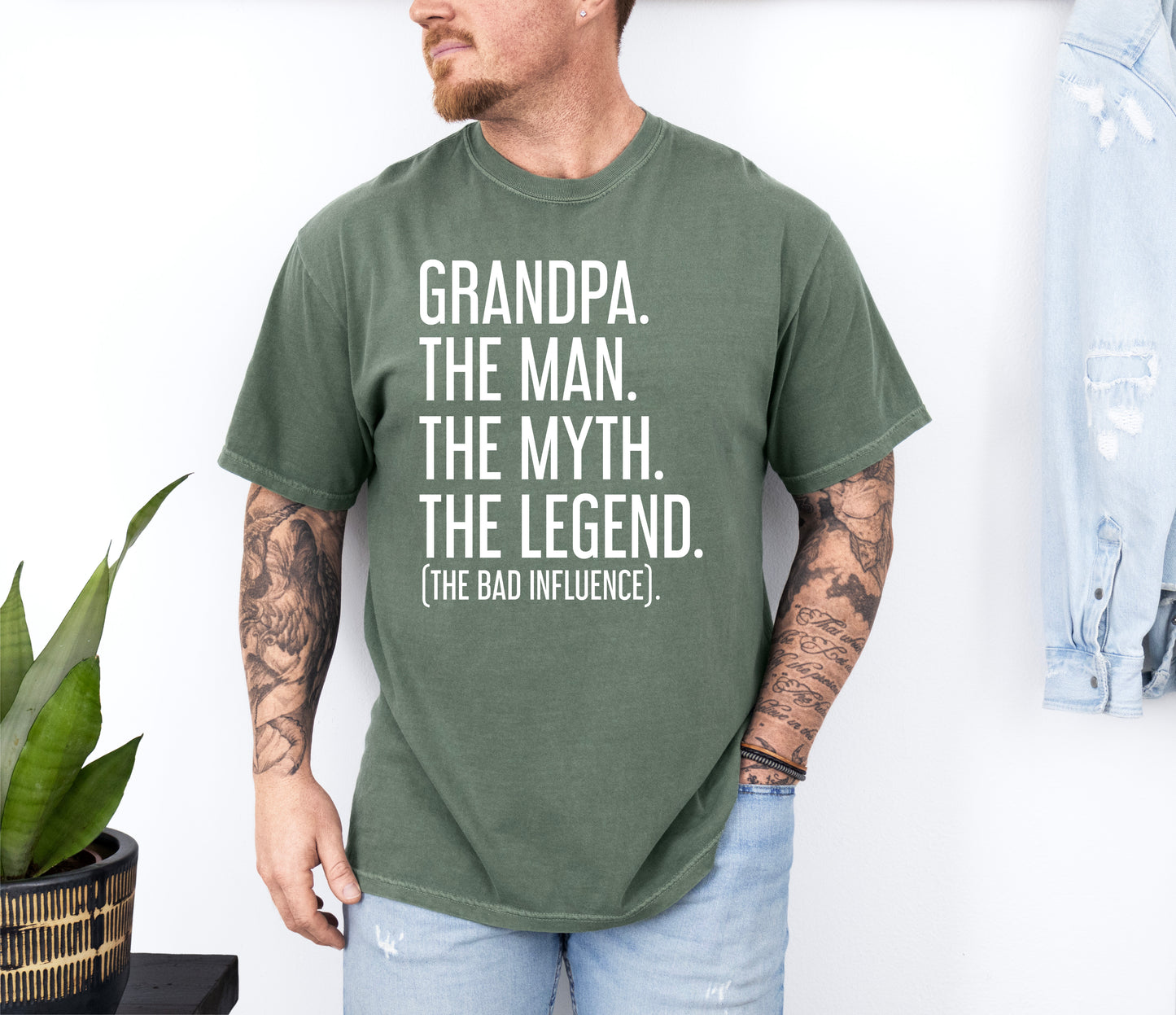 Grandpa The Man The Myth The Legend Shirt | Comfort Colors Vintage Style Grandpa Shirt