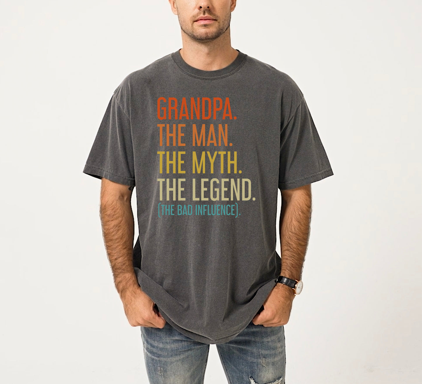 Grandpa The Man The Myth The Legend Shirt | Comfort Colors Vintage Style Grandpa Shirt