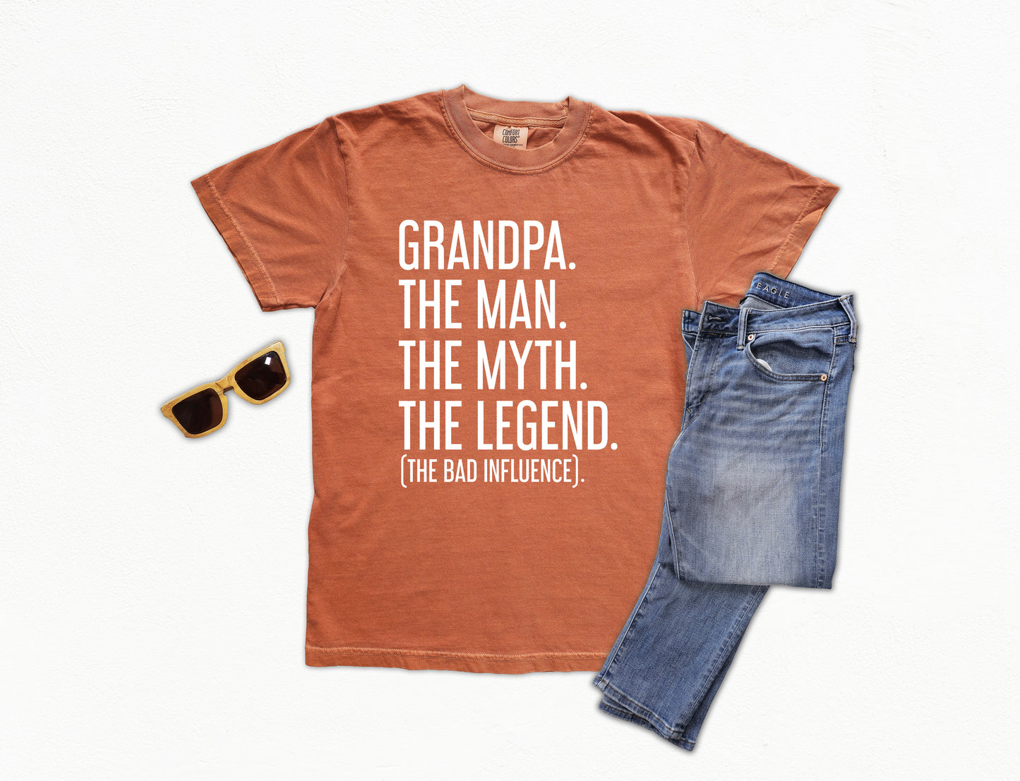 Grandpa The Man The Myth The Legend Shirt | Comfort Colors Vintage Style Grandpa Shirt