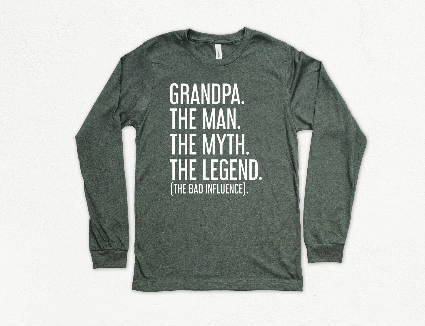 Grandpa The Man The Myth The Legend Shirt Long Sleeve | Long Sleeve Grandpa Shirt