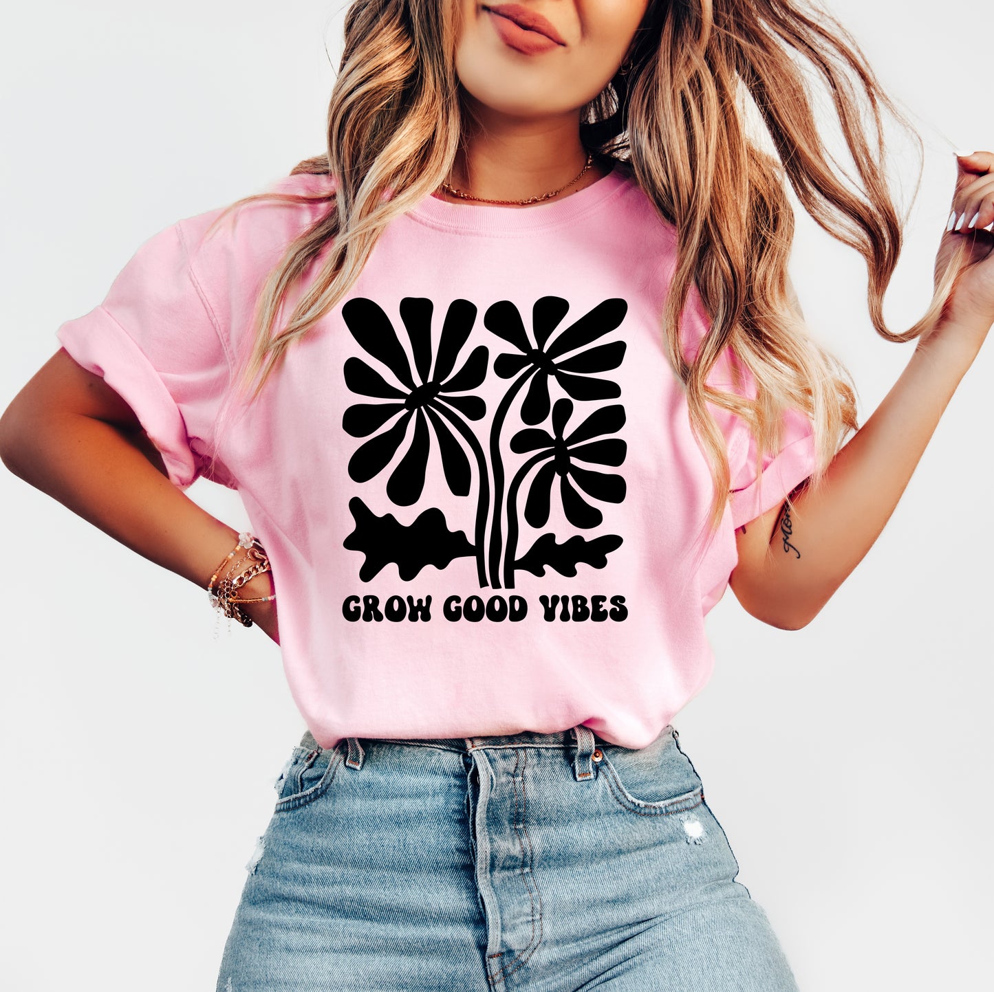 Grow Good Vibes Shirt | Comfort Colors Vintage Style Positive Vibes Shirt