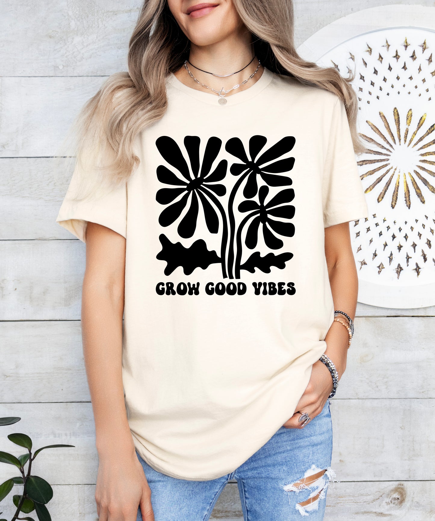 Grow Good Vibes Shirt | Positive Vibes Shirt | Light Garment
