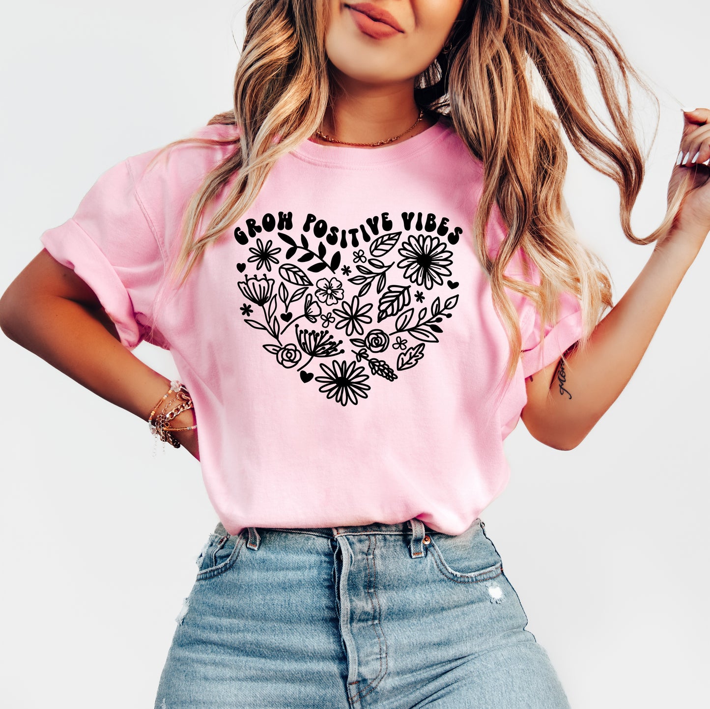 Grow Positive Vibes Shirt | Comfort Colors Vintage Style Positive Vibes Shirt