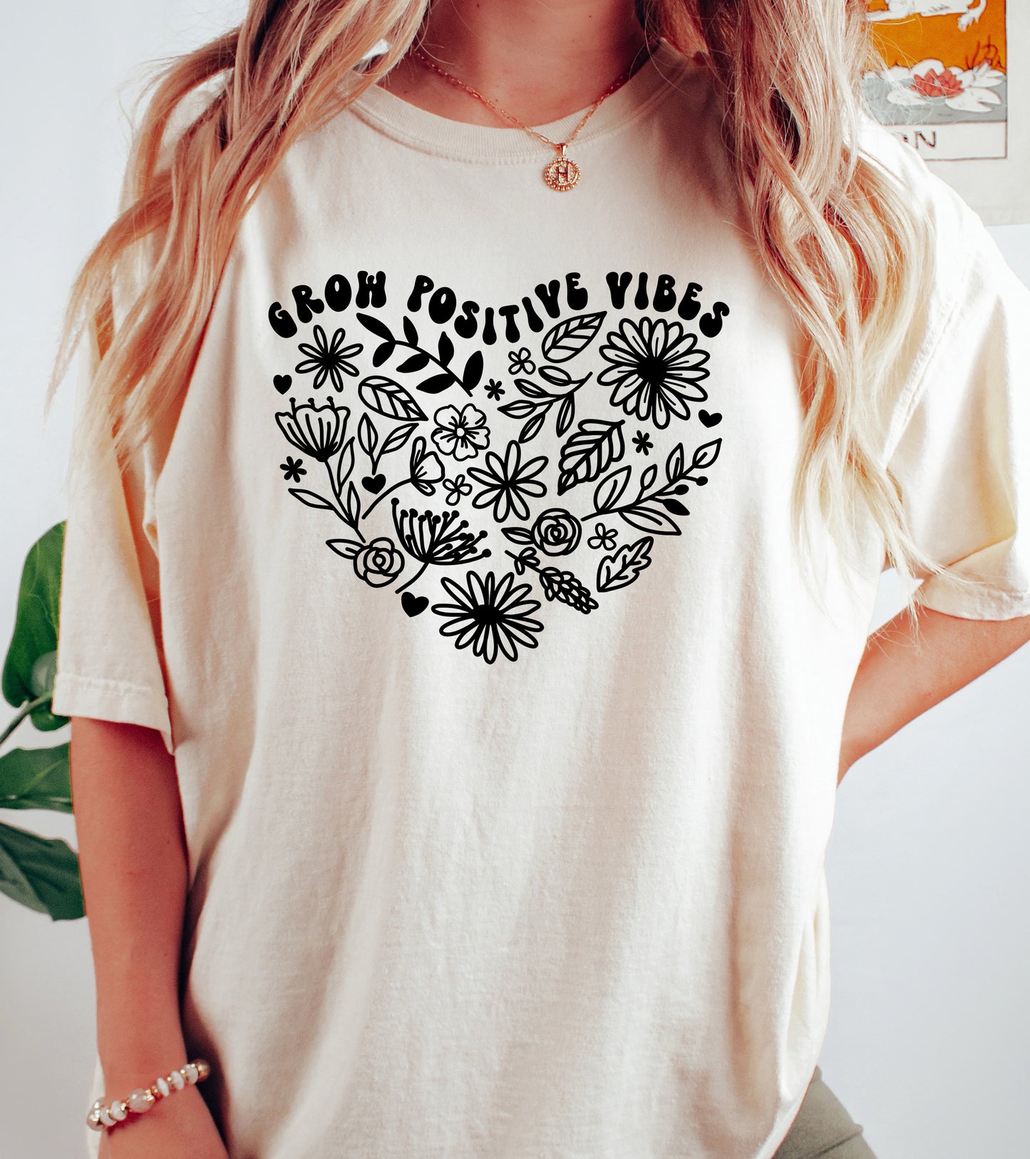 Grow Positive Vibes Shirt | Comfort Colors Vintage Style Positive Vibes Shirt