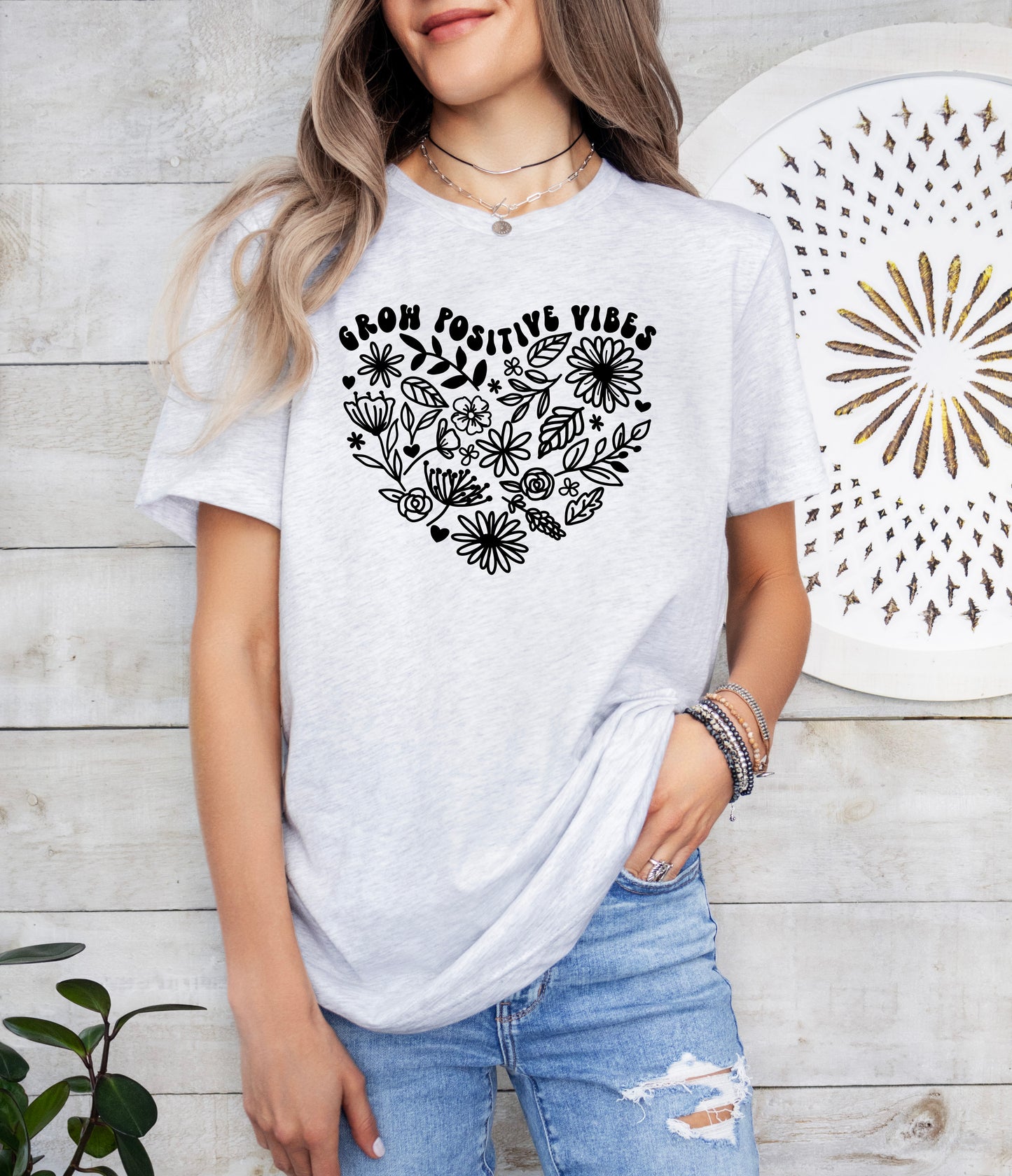 Grow Positive Vibes Shirt | Light Garment