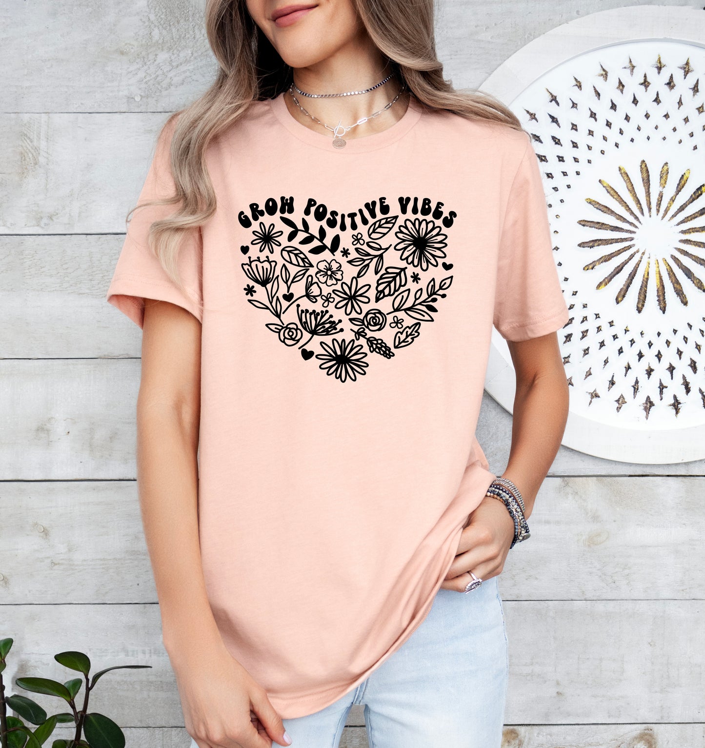 Grow Positive Vibes Shirt | Light Garment