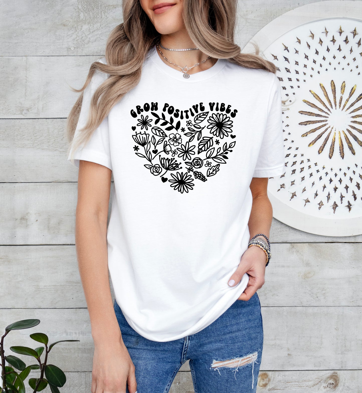 Grow Positive Vibes Shirt | Light Garment