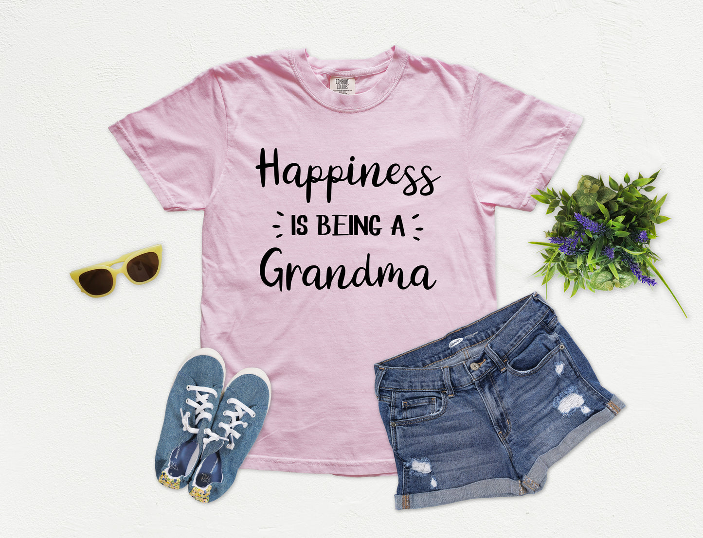 Happiness Is Being A Grandma Shirt | Comfort Colors Vintage Style Grandma Shirt