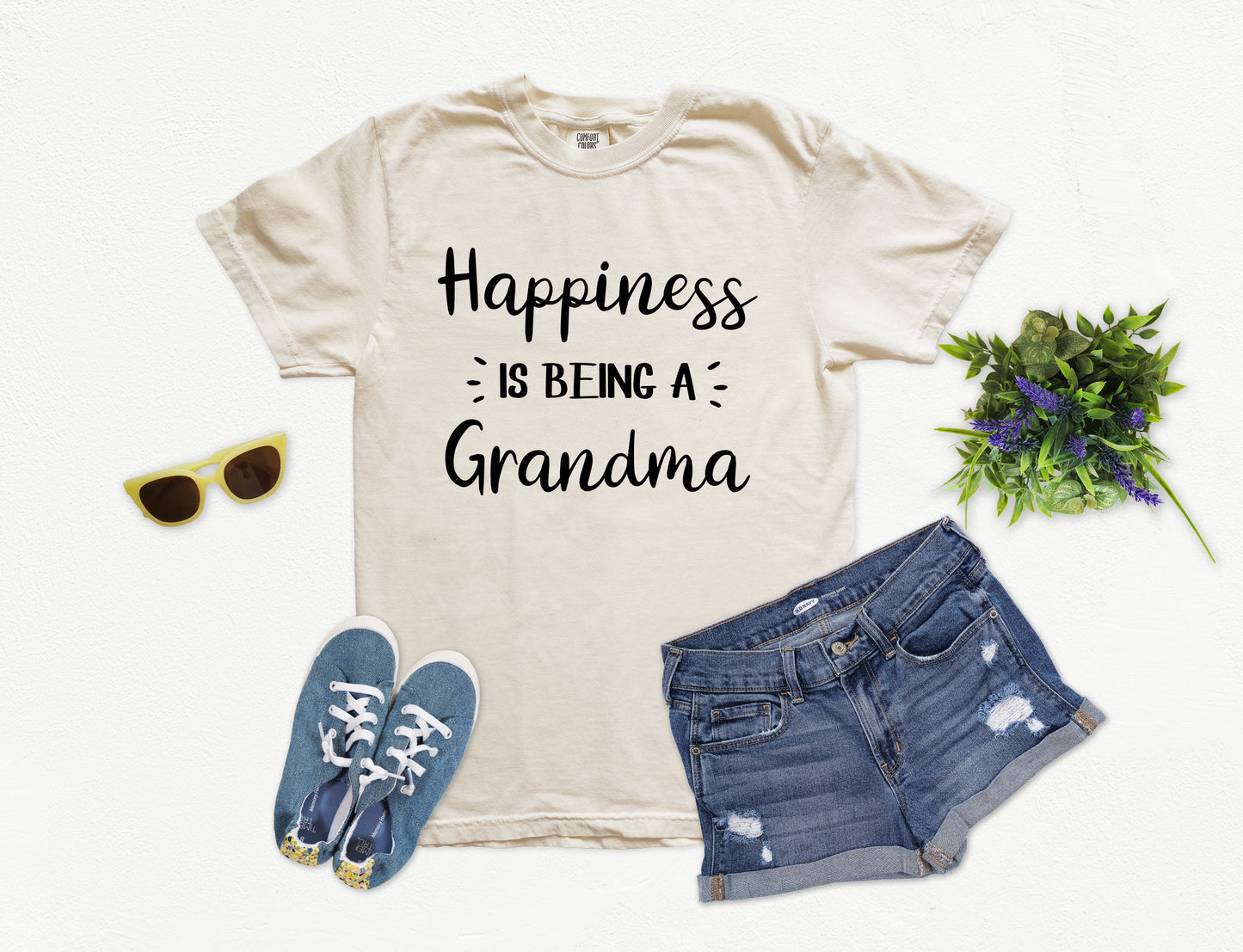 Happiness Is Being A Grandma Shirt | Comfort Colors Vintage Style Grandma Shirt