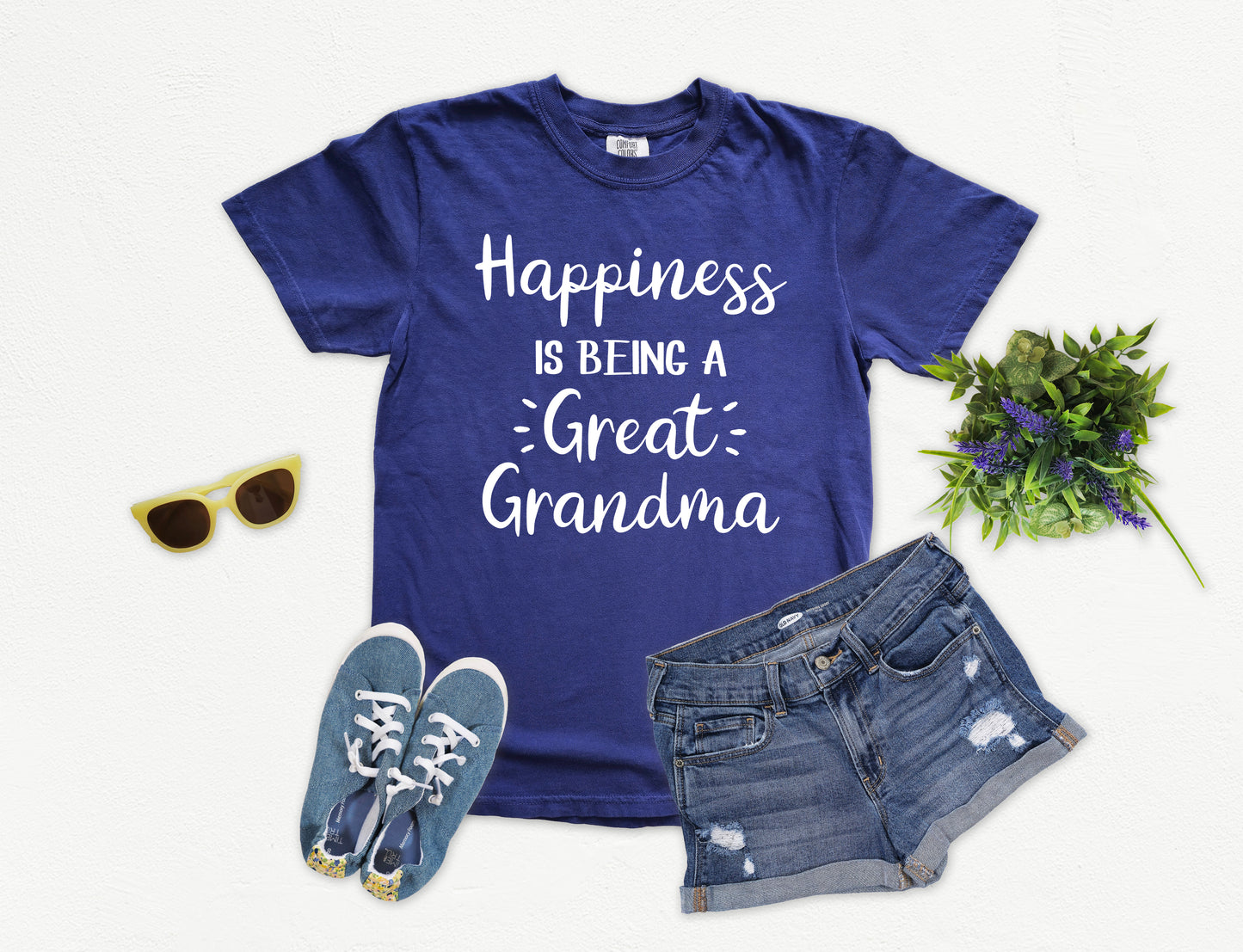Happiness Is Being A Great Grandma Shirt | Comfort Colors Vintage Style Grandma Shirt
