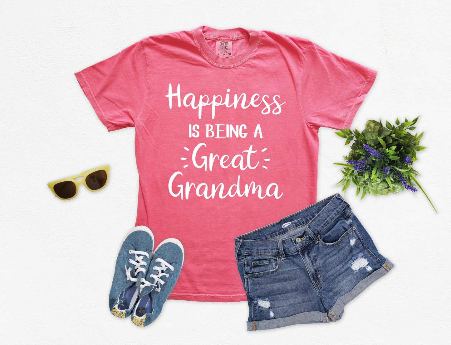 Happiness Is Being A Great Grandma Shirt | Comfort Colors Vintage Style Grandma Shirt