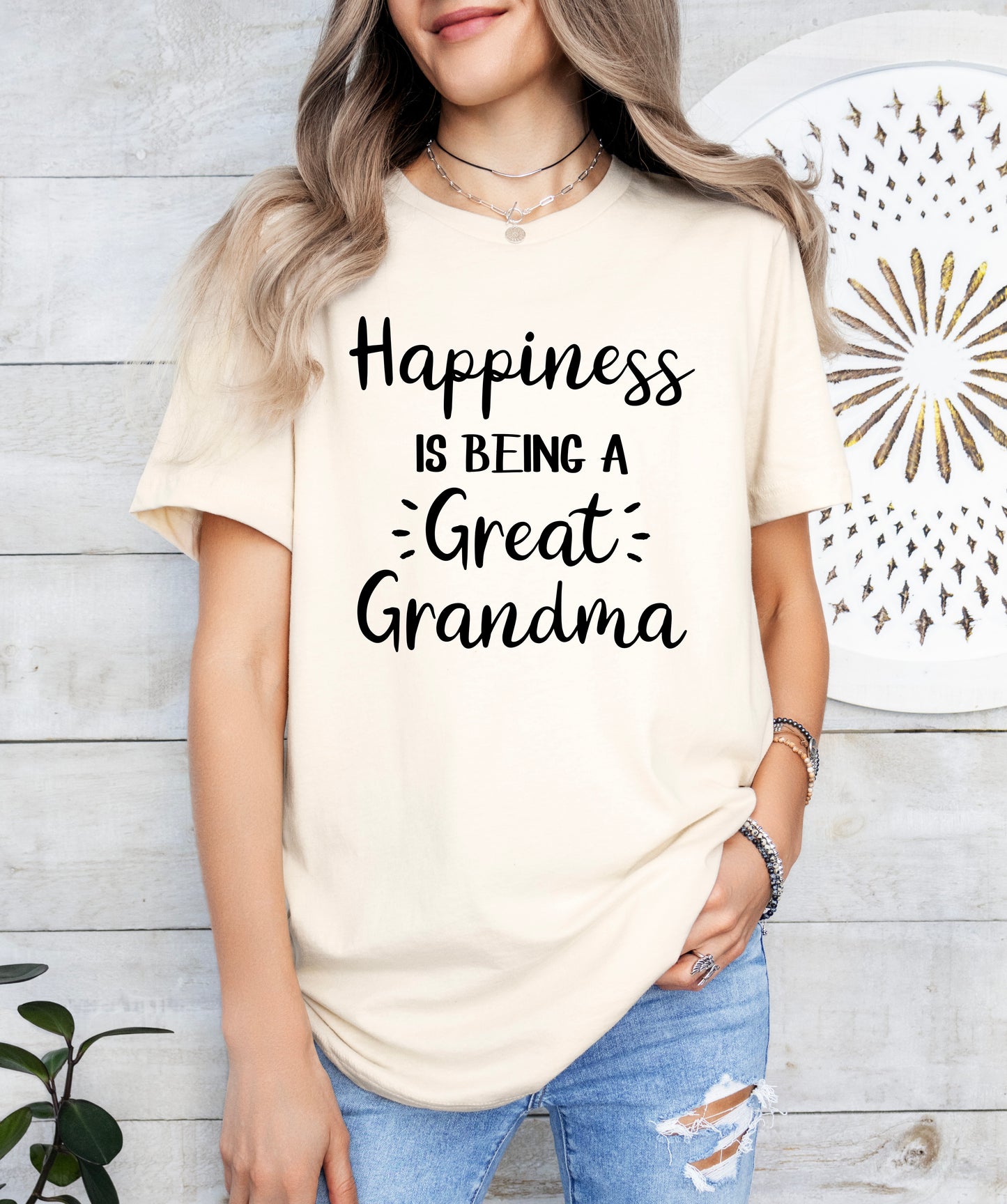 Happiness Is Being A Great Grandma Shirt | Light Garment