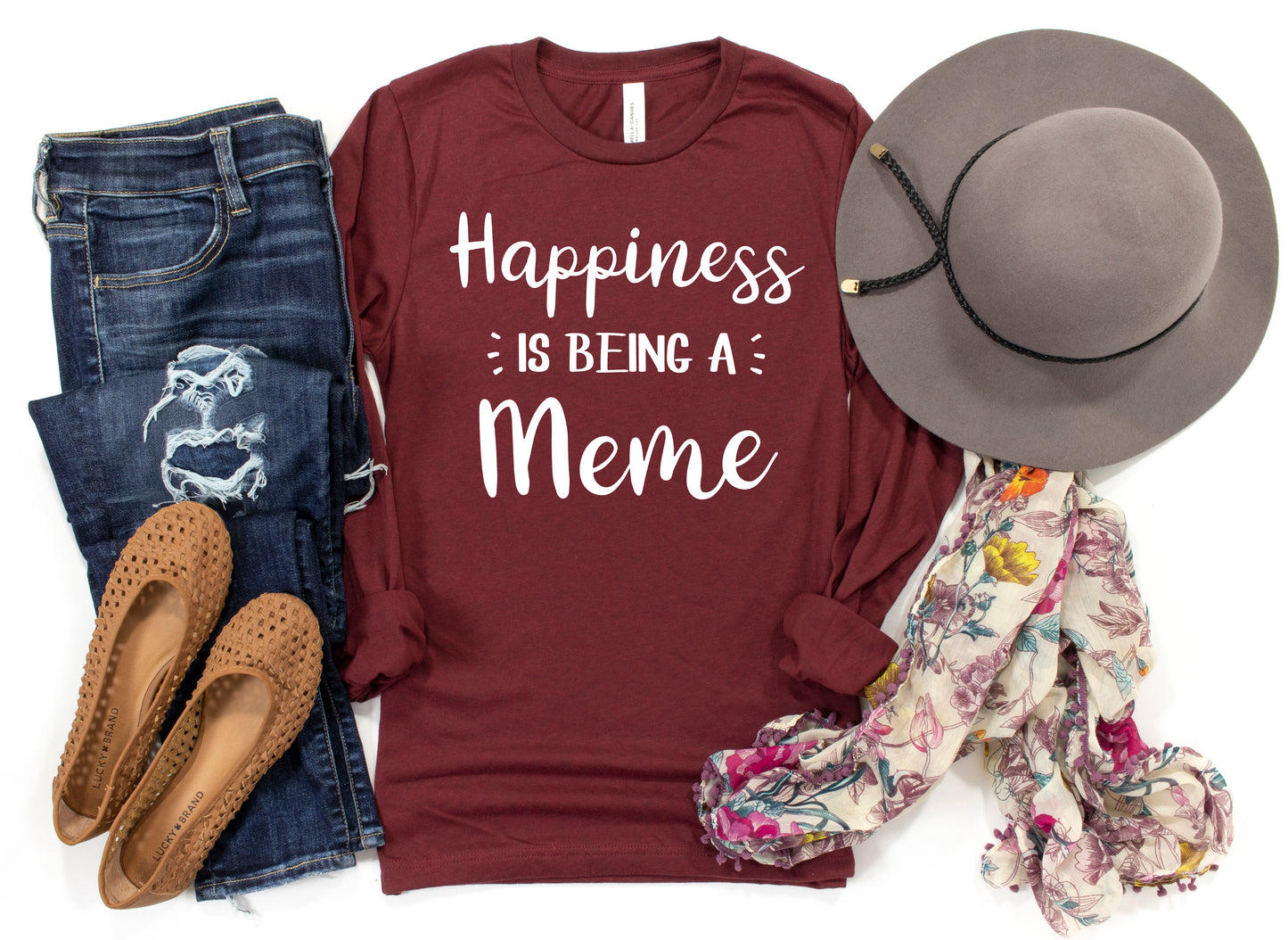 Happiness Is Being A Meme Shirt Long Sleeve | Long Sleeve Meme Shirt