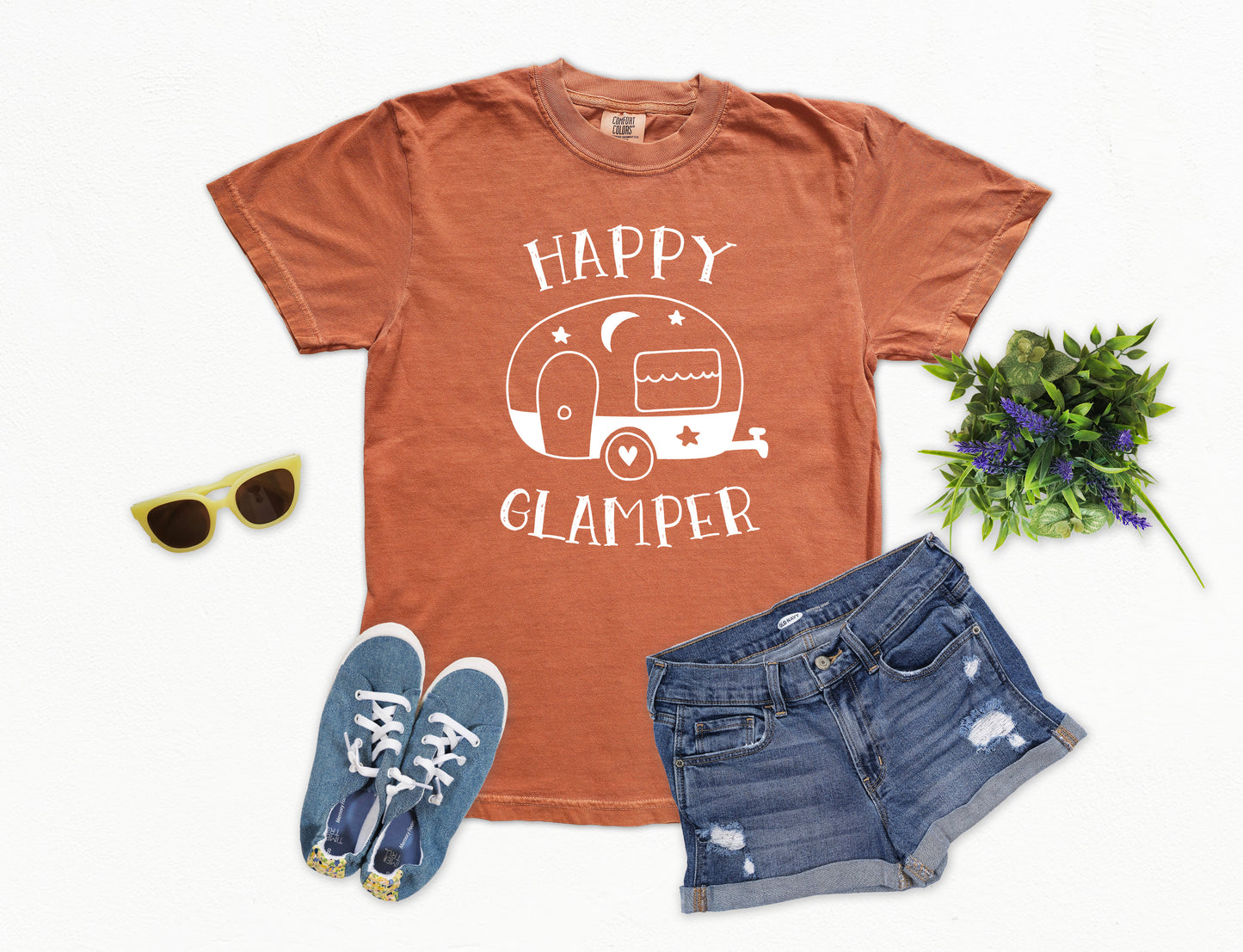 Happy Glamper Shirt | Comfort Colors Vintage Style Camping Shirt