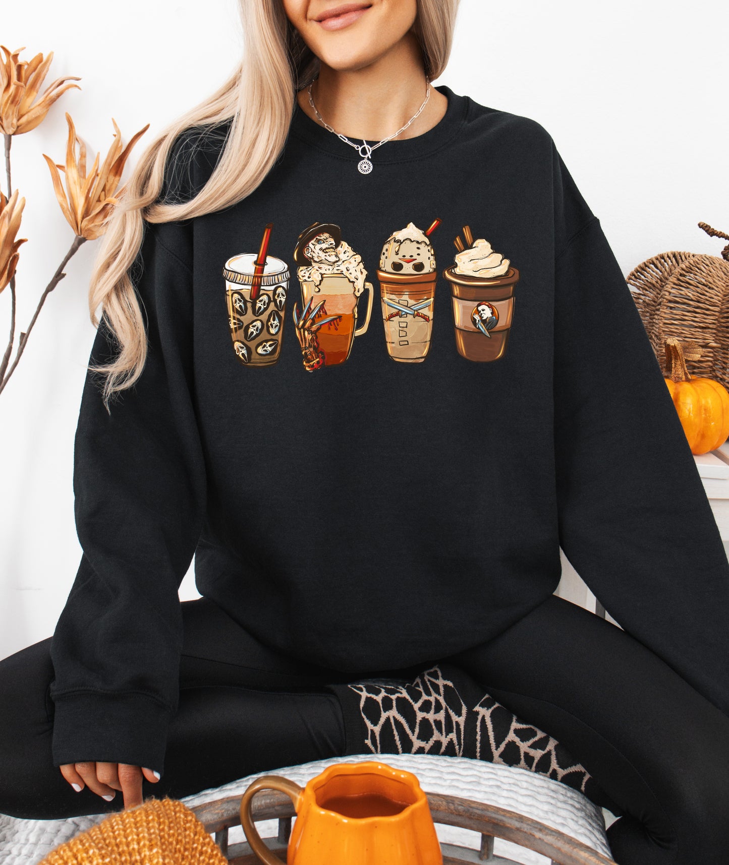 Horror Coffee Lover Halloween Sweatshirt