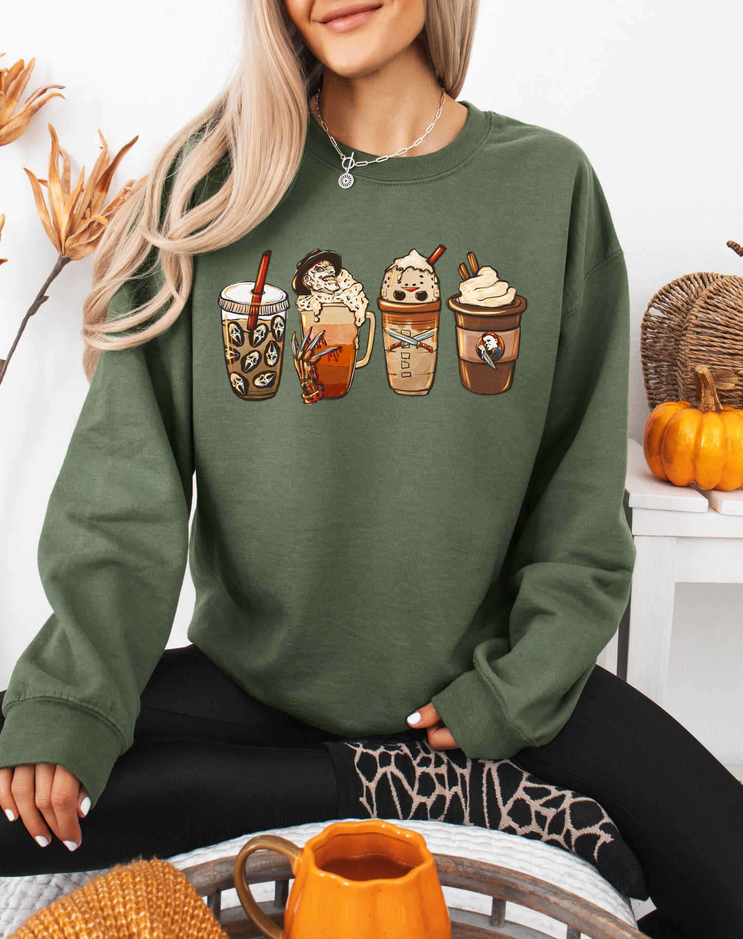 Horror Coffee Lover Halloween Sweatshirt