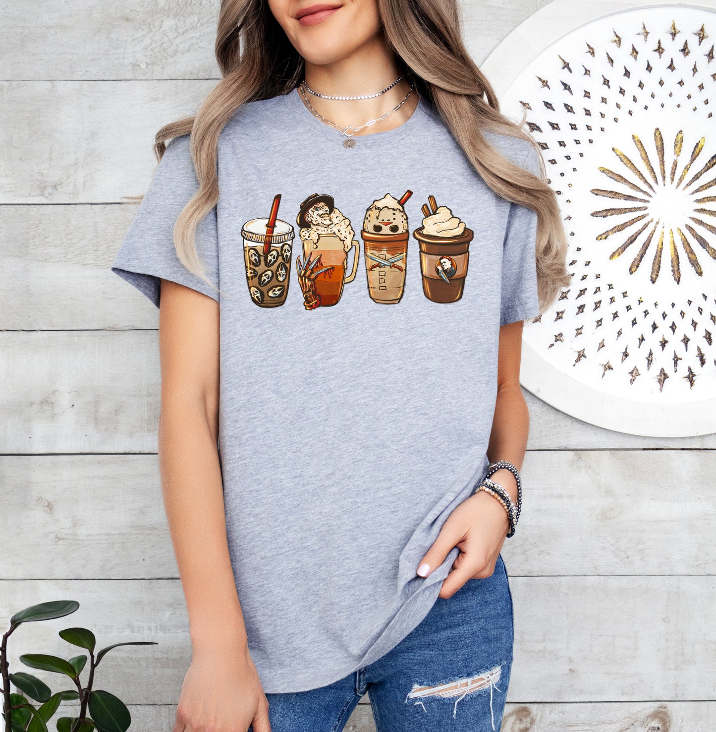 Horror Coffee Lover Halloween Shirt | Light Garment