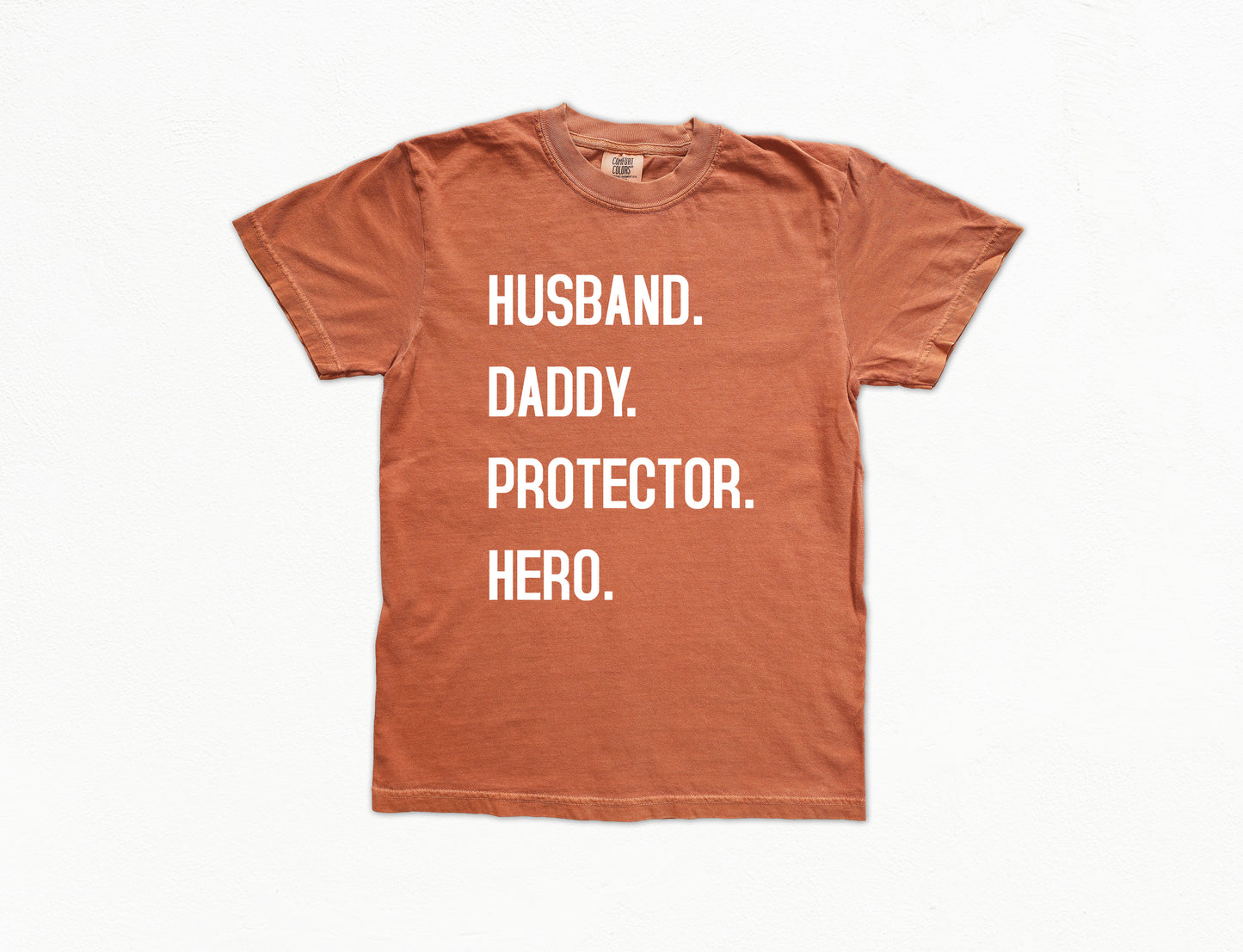 Husband Daddy Protector Hero Shirt | Comfort Colors Vintage Style Dad Shirt
